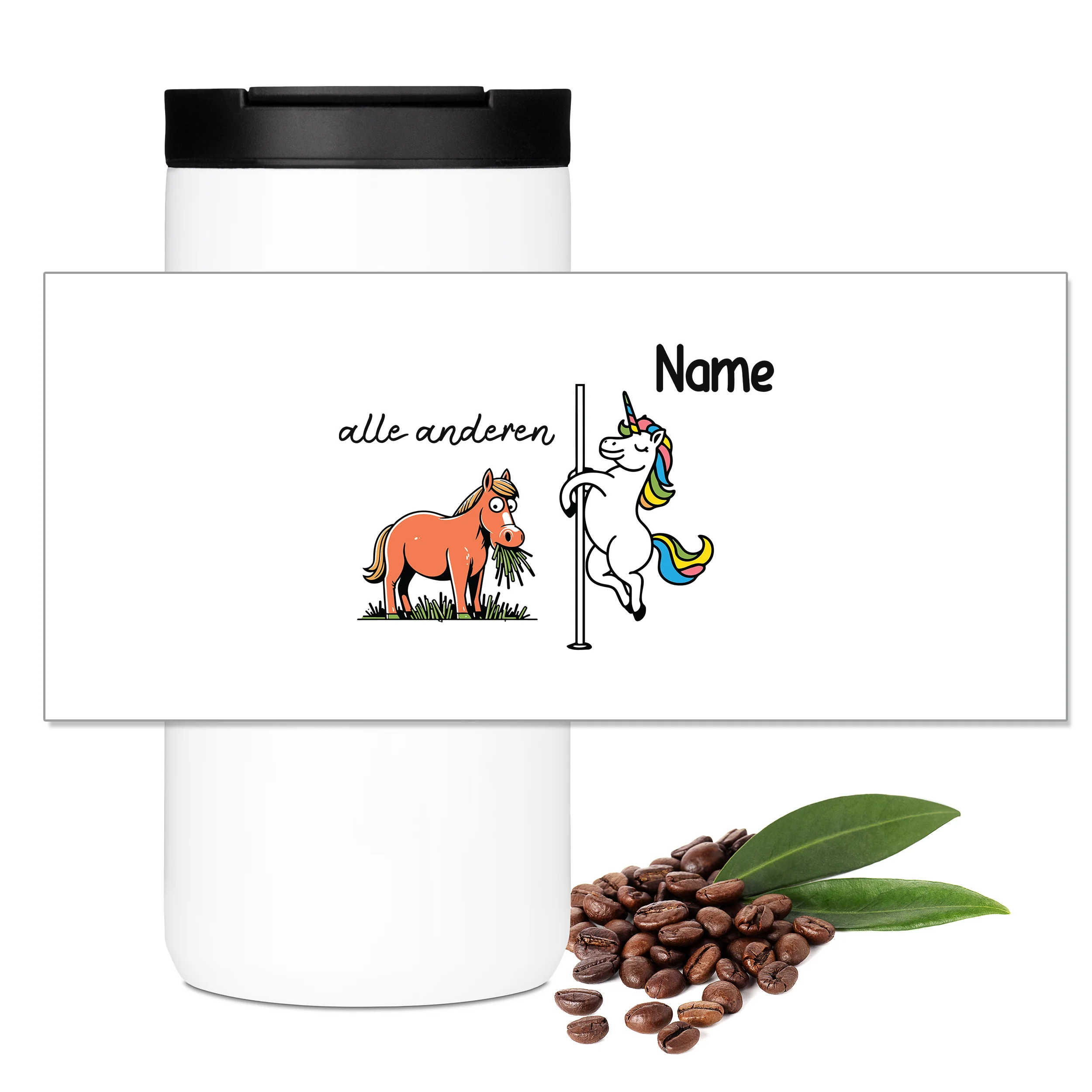 Kaffeebecher mit Einhorn und Pferd - Image 3