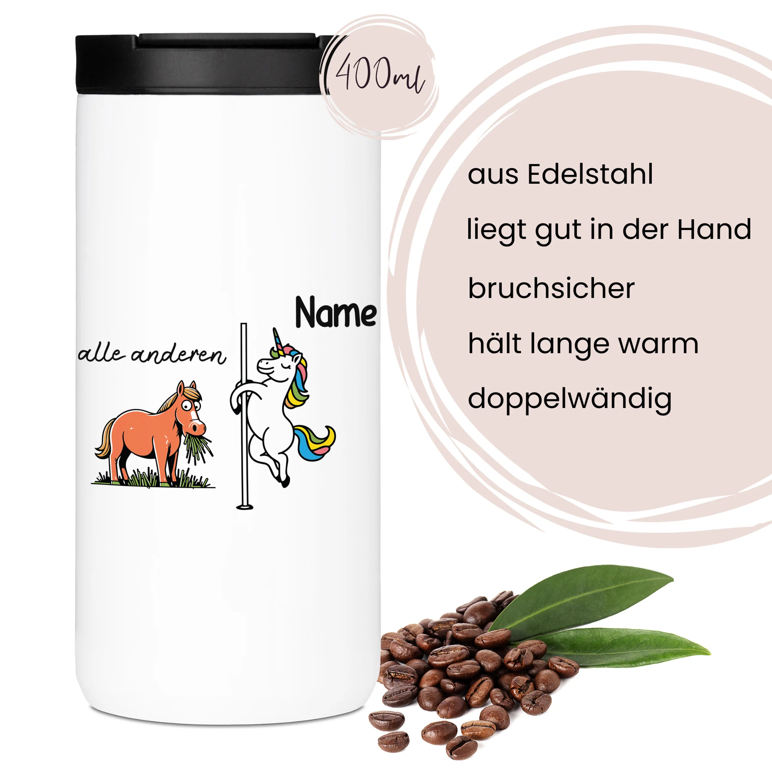 Kaffeebecher mit Einhorn und Pferd - Image 4
