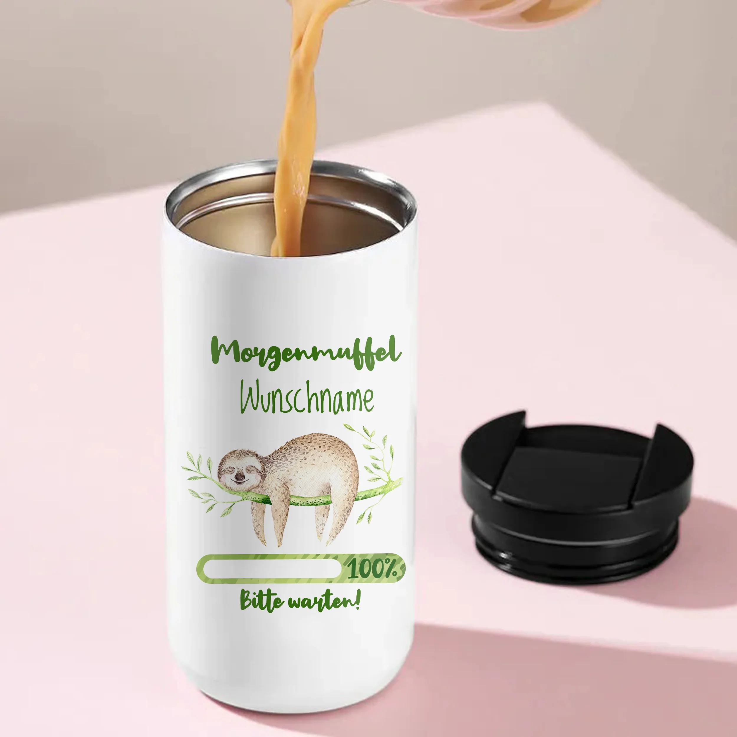 Kaffeebecher mit Faultier Morgenmuffel - Image 2