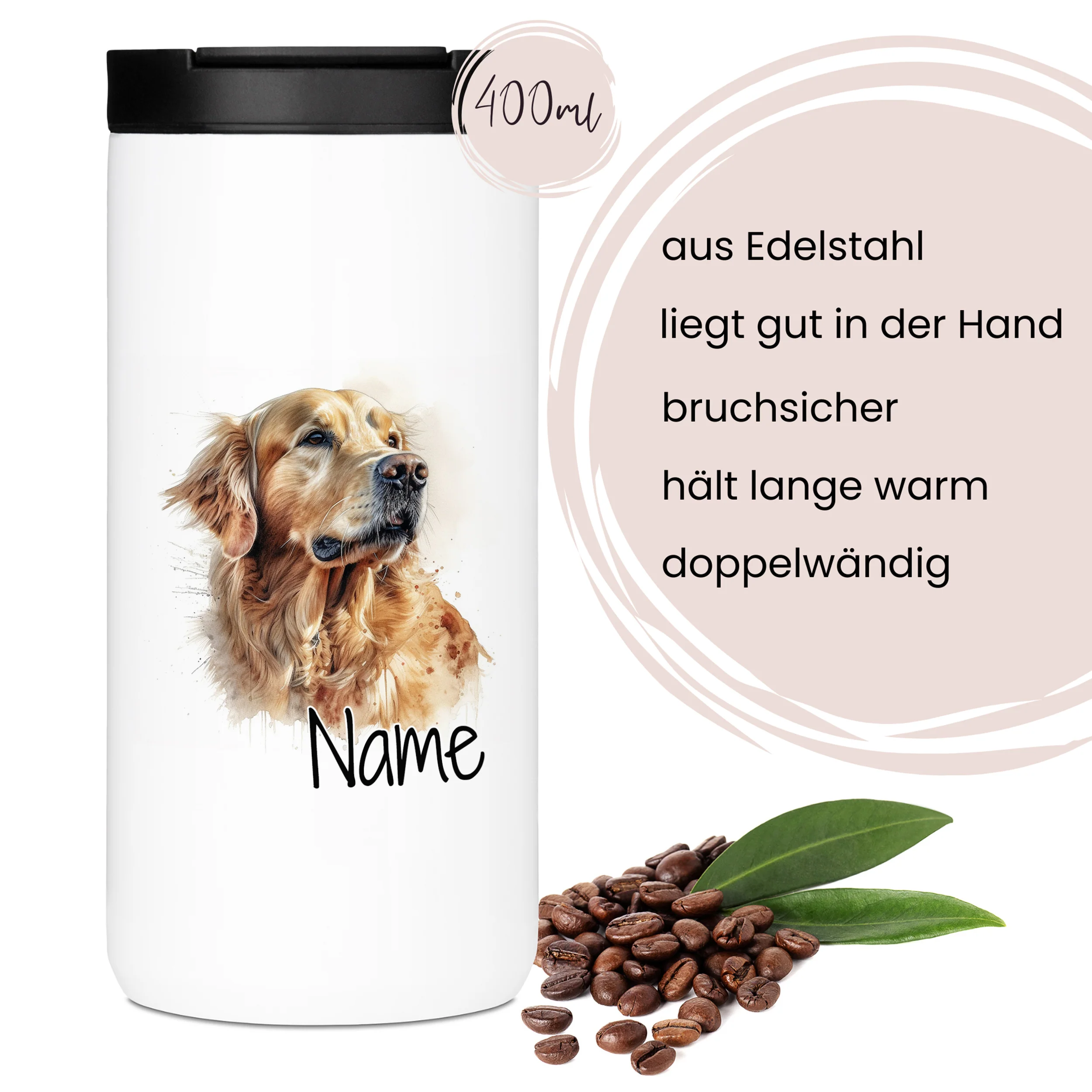 Kaffeebecher mit Golden Retriever - Image 4