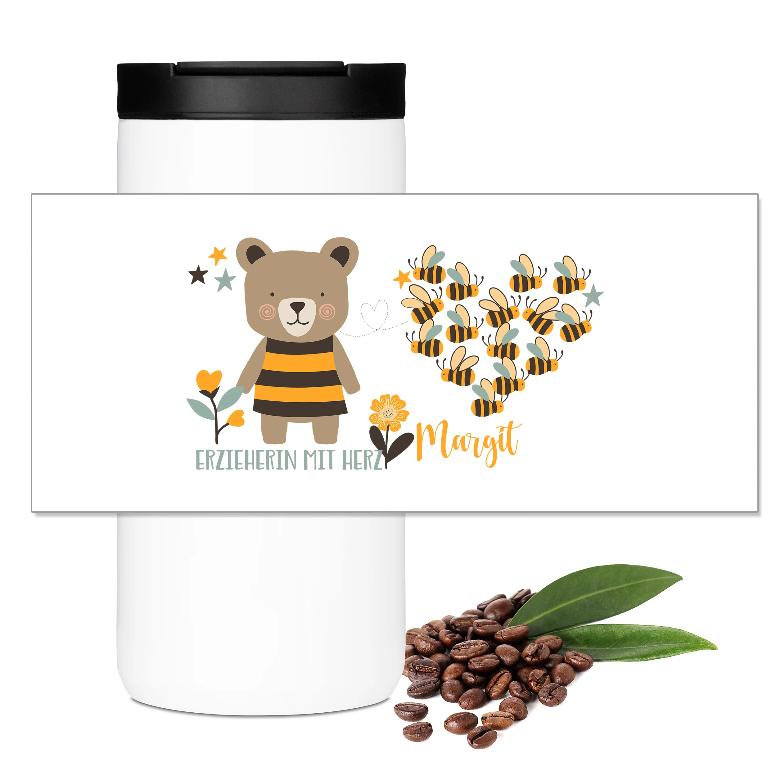 Kaffeebecher mit Herz und Bienenliebe - Image 3