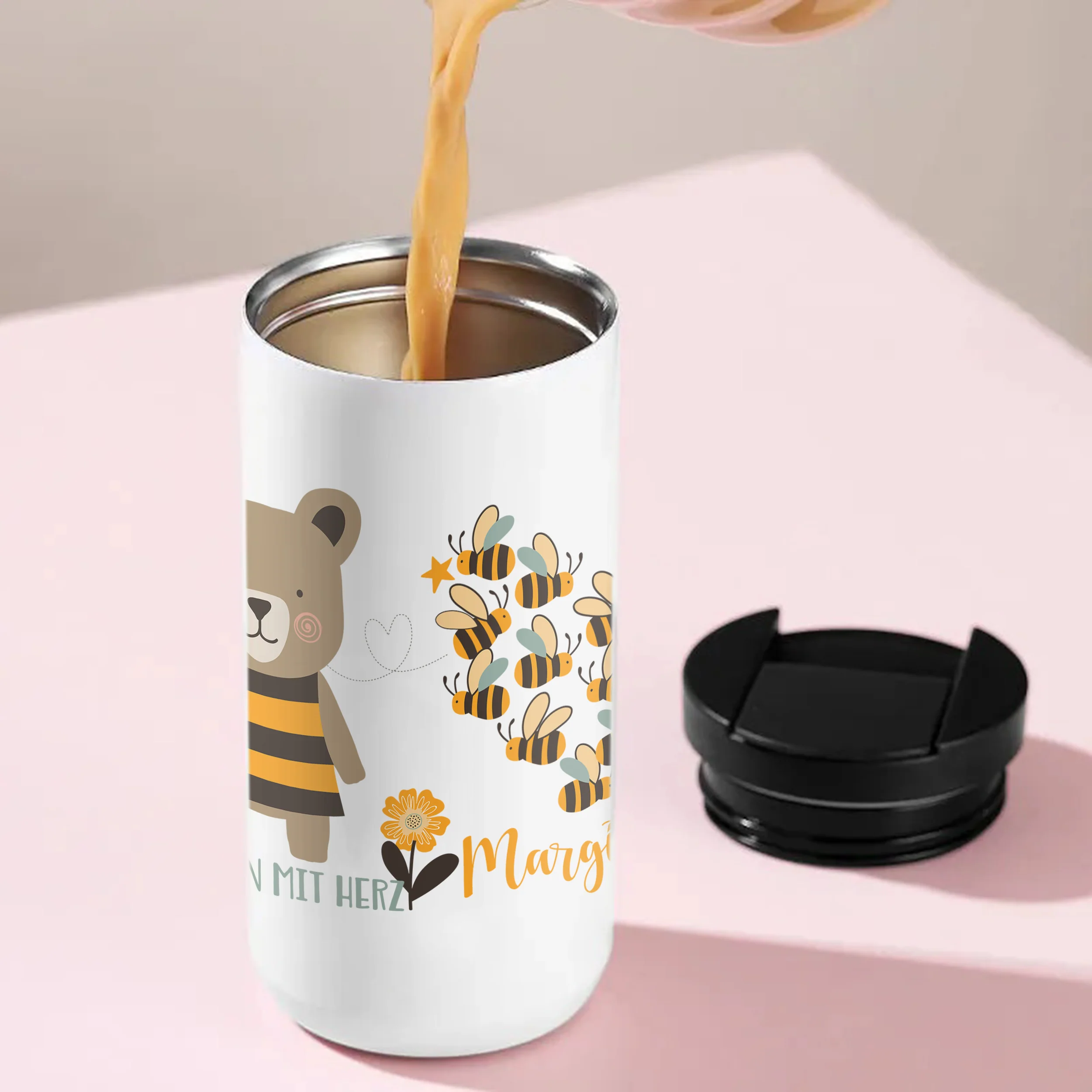 Kaffeebecher mit Herz und Bienenliebe - Image 5