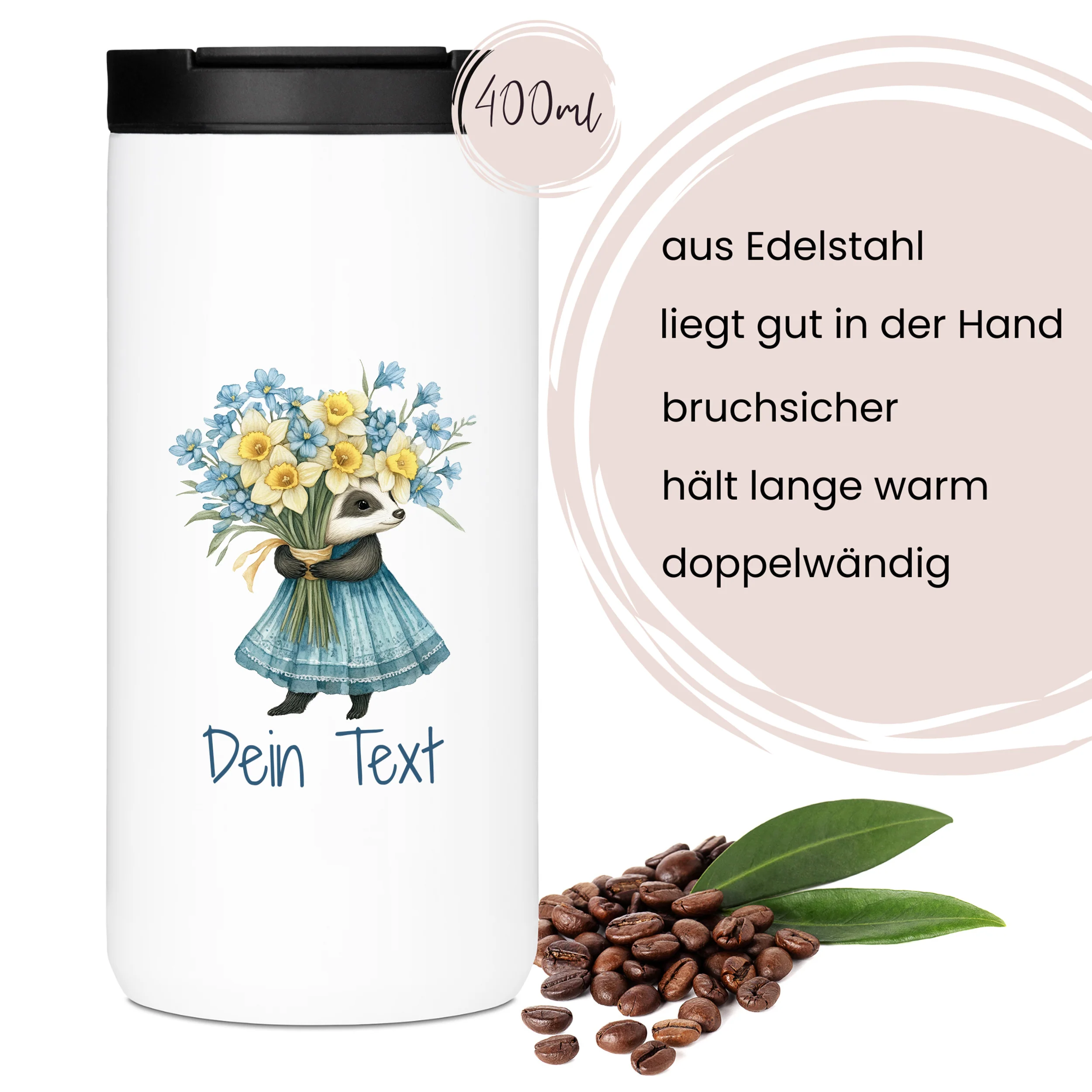 Kaffeebecher mit Notizbuch - Dachs - Image 4