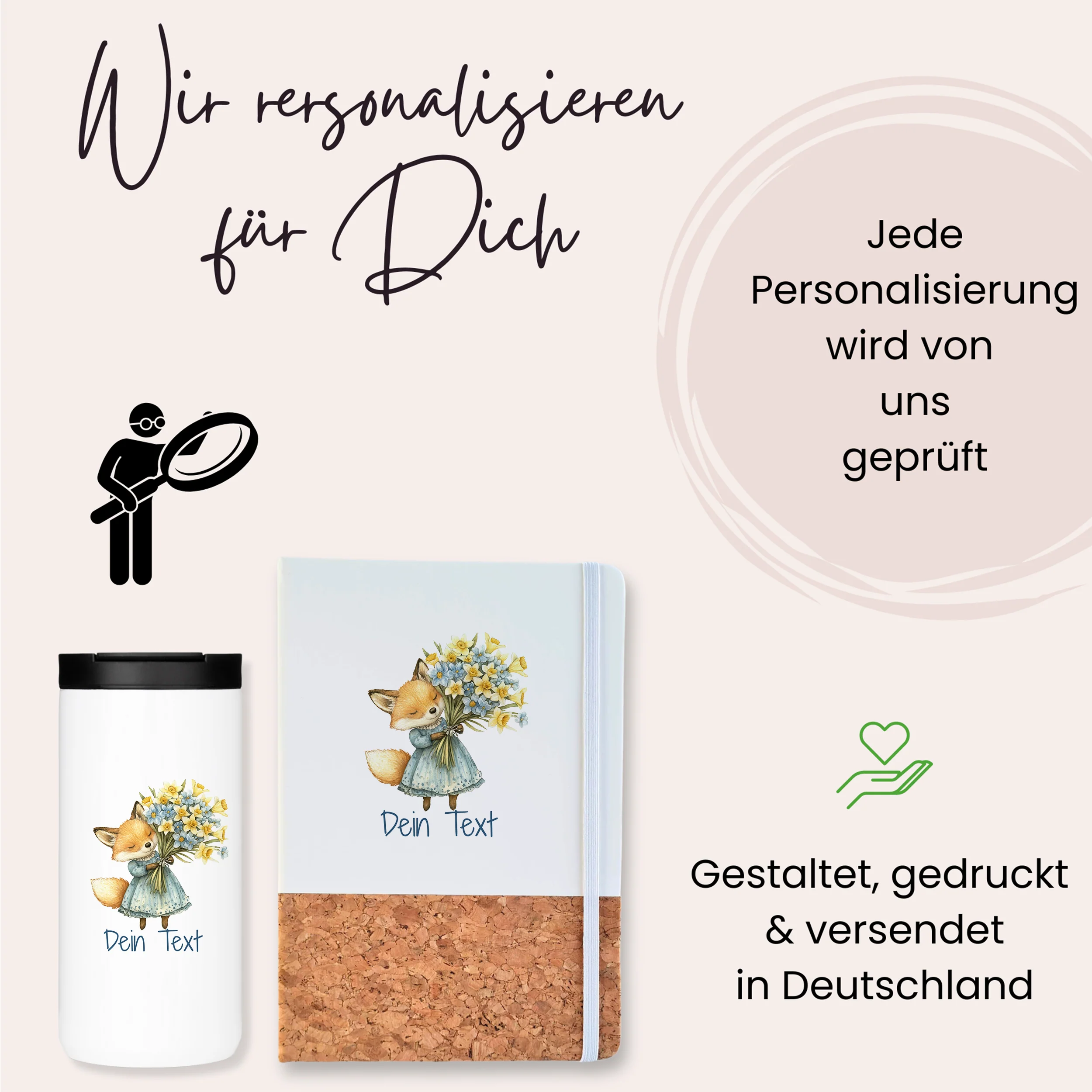 Kaffeebecher mit Notizbuch - Fuchs - Image 3