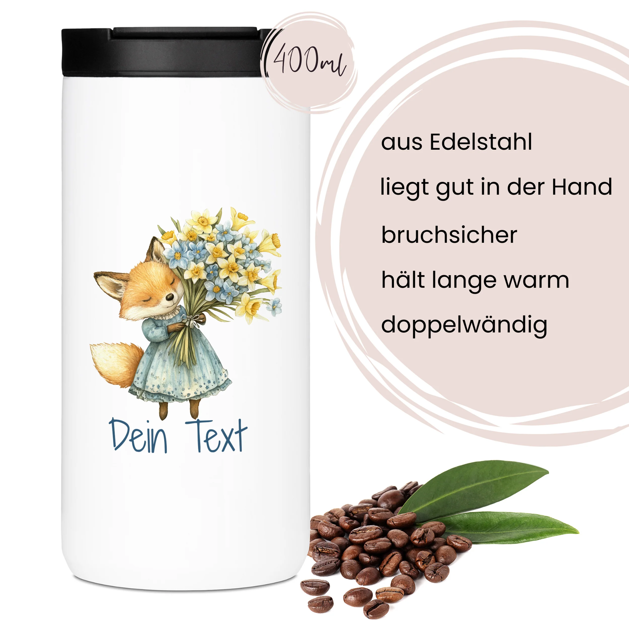 Kaffeebecher mit Notizbuch - Fuchs - Image 4