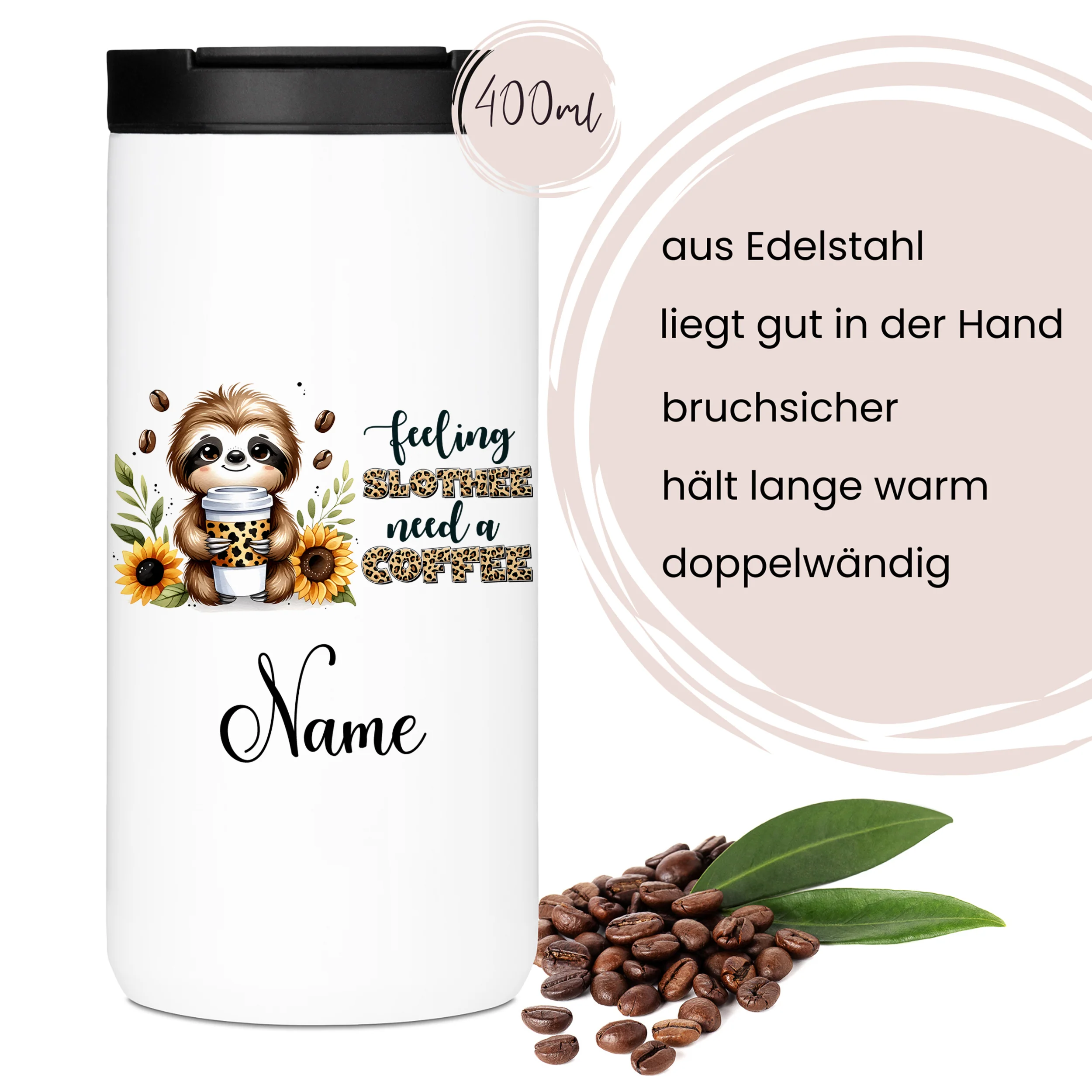 Kaffeebecher mit Notizbuch - Für Sloth-Liebhaber - Image 3