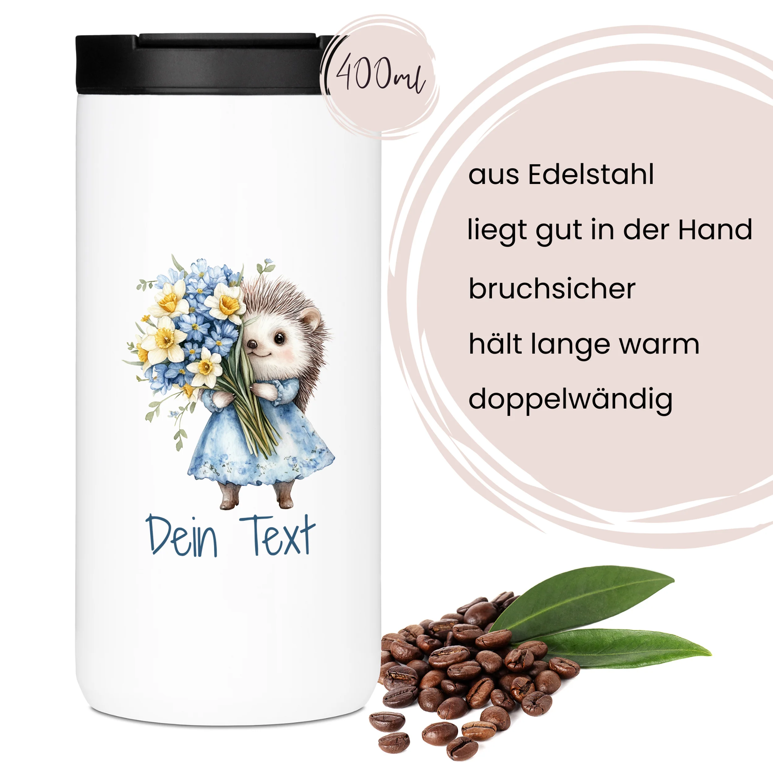 Kaffeebecher mit Notizbuch - Igel - Image 3