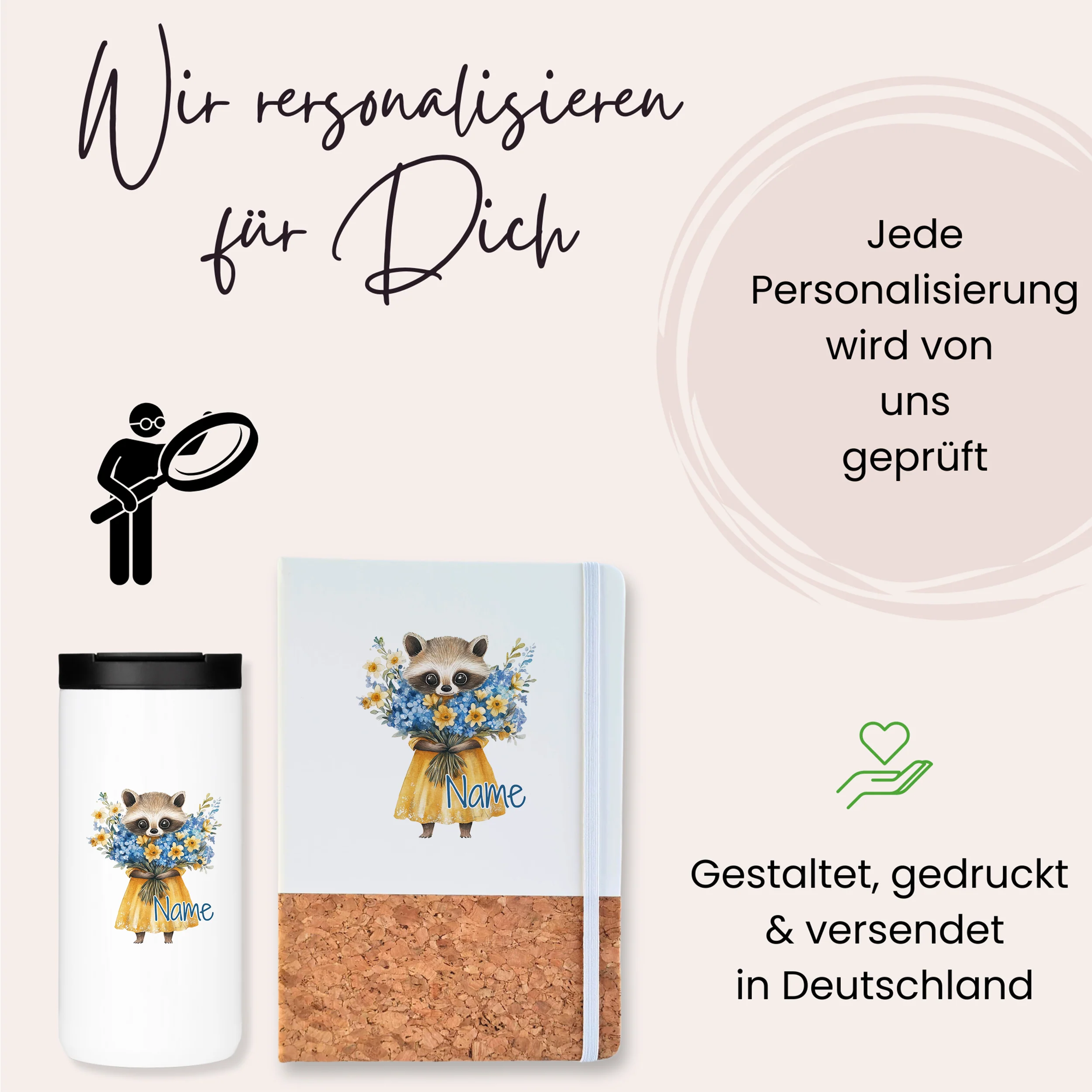 Kaffeebecher mit Notizbuch - Waschbär - Image 2