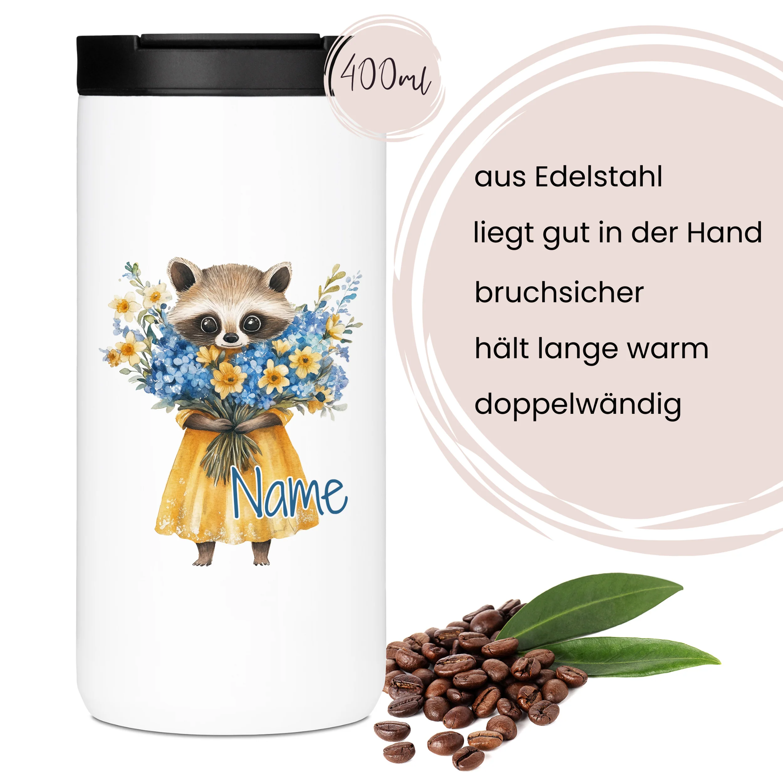 Kaffeebecher mit Notizbuch - Waschbär - Image 3