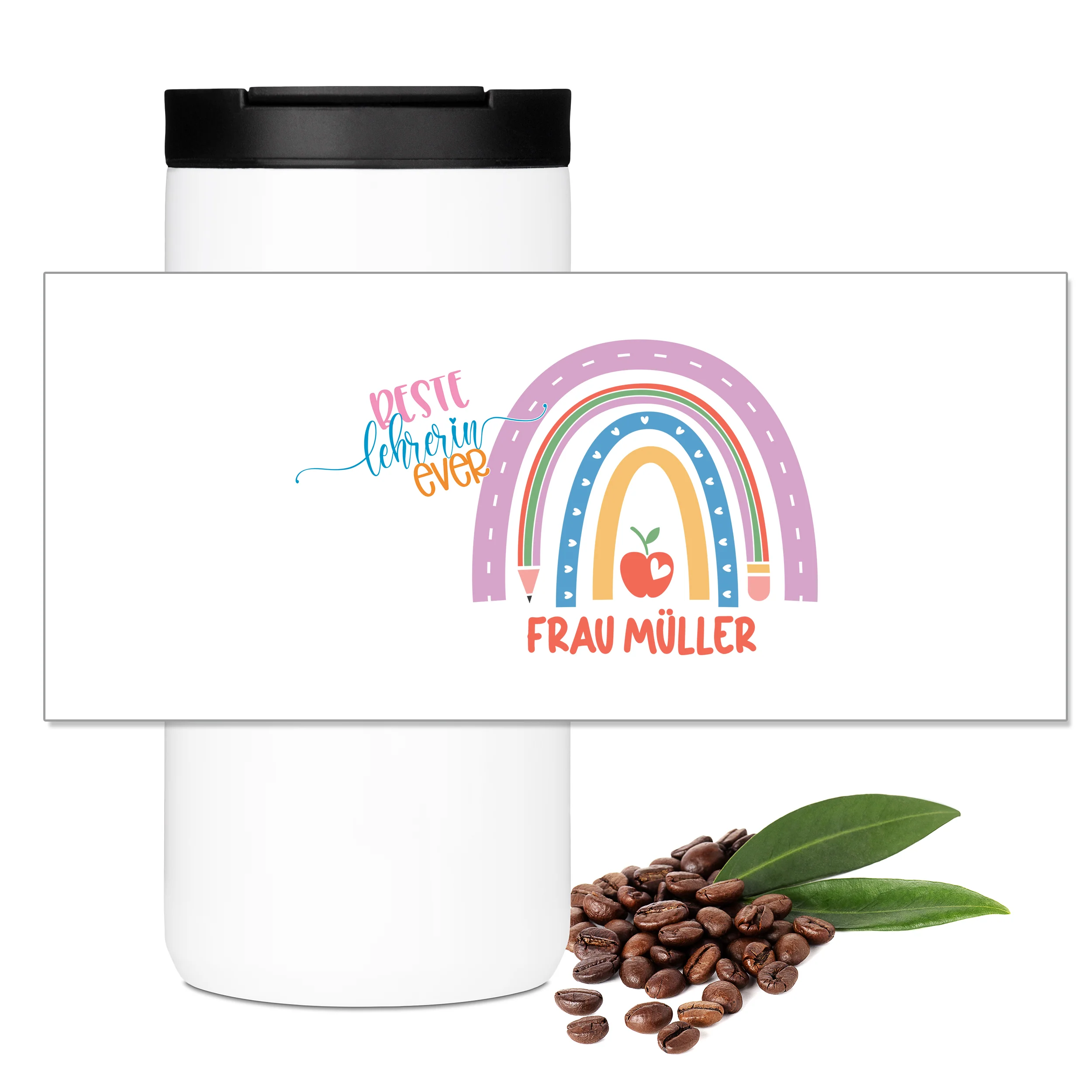 Kaffeebecher Regenbogen - Für die beste Lehrerin - Image 3