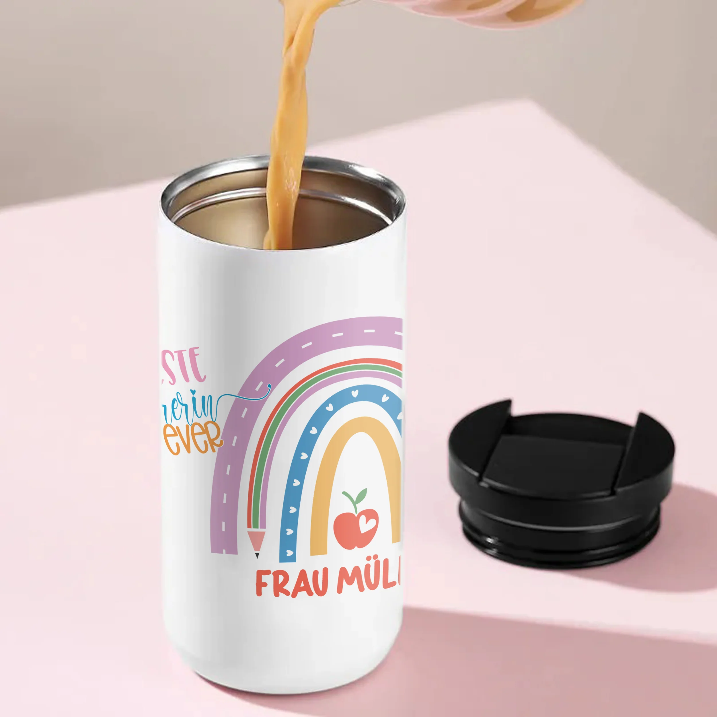 Kaffeebecher Regenbogen - Für die beste Lehrerin - Image 4