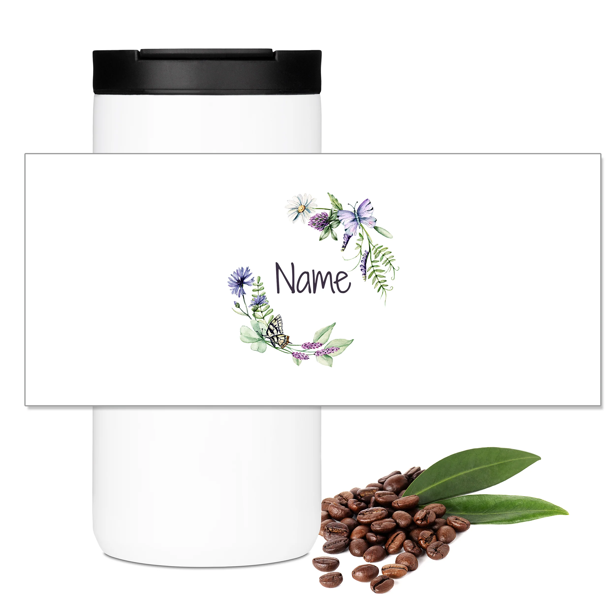 Kaffeebecher Thermo mit Blumenmotiv - Image 3