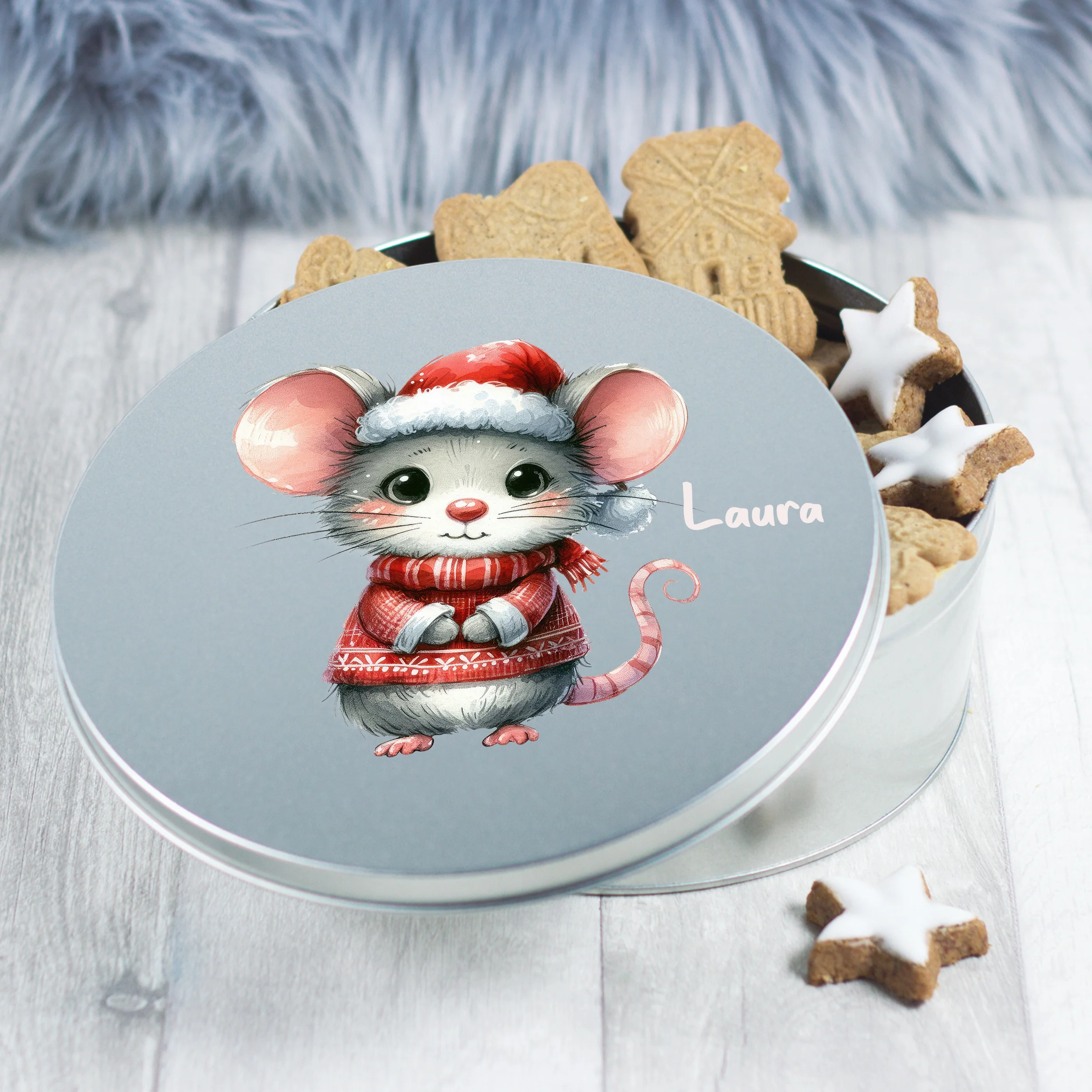 Keksdose Maus im Weihnachtslook - Süße Naschereien stilvoll aufbewahren - Image 2