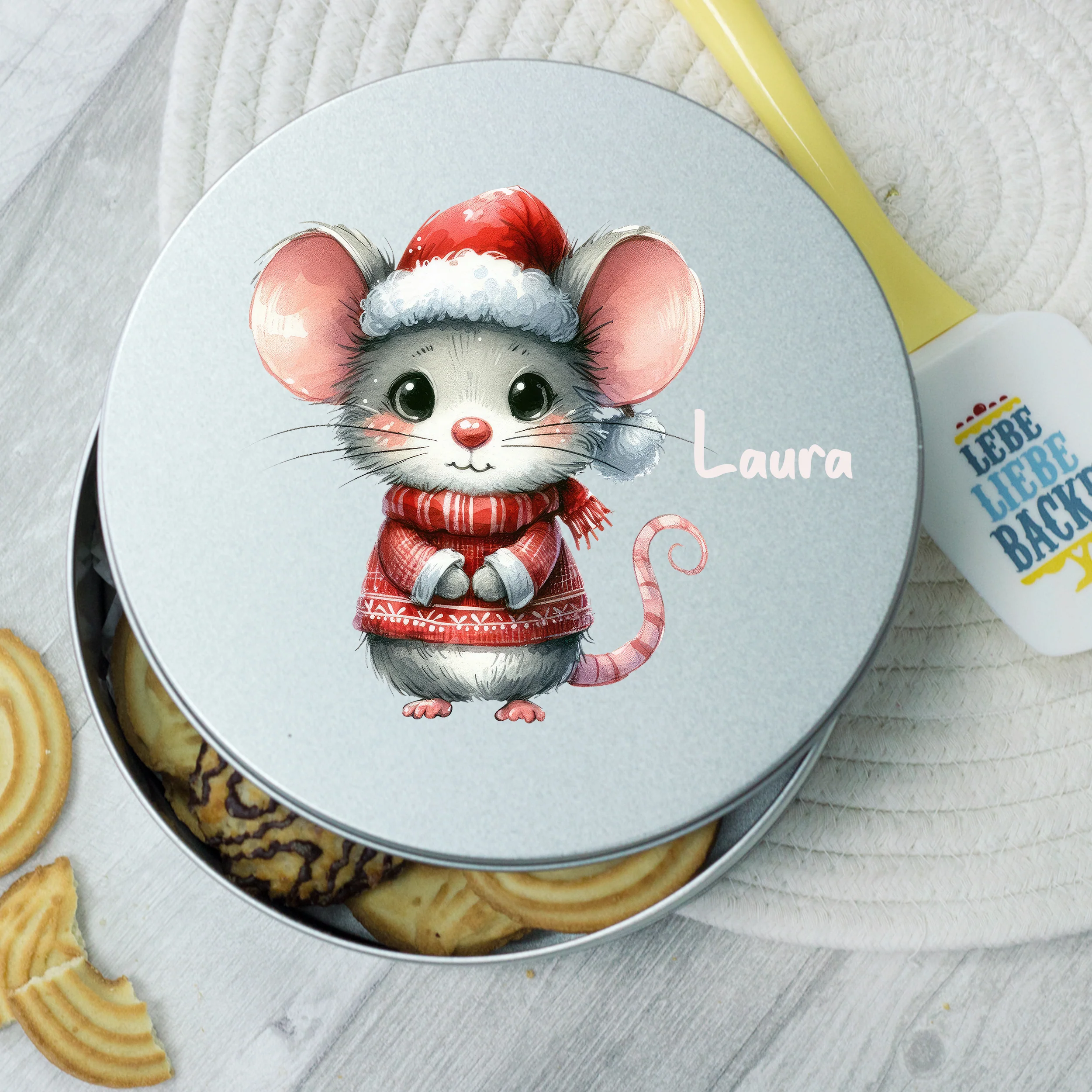 Keksdose Maus im Weihnachtslook - Süße Naschereien stilvoll aufbewahren - Image 4