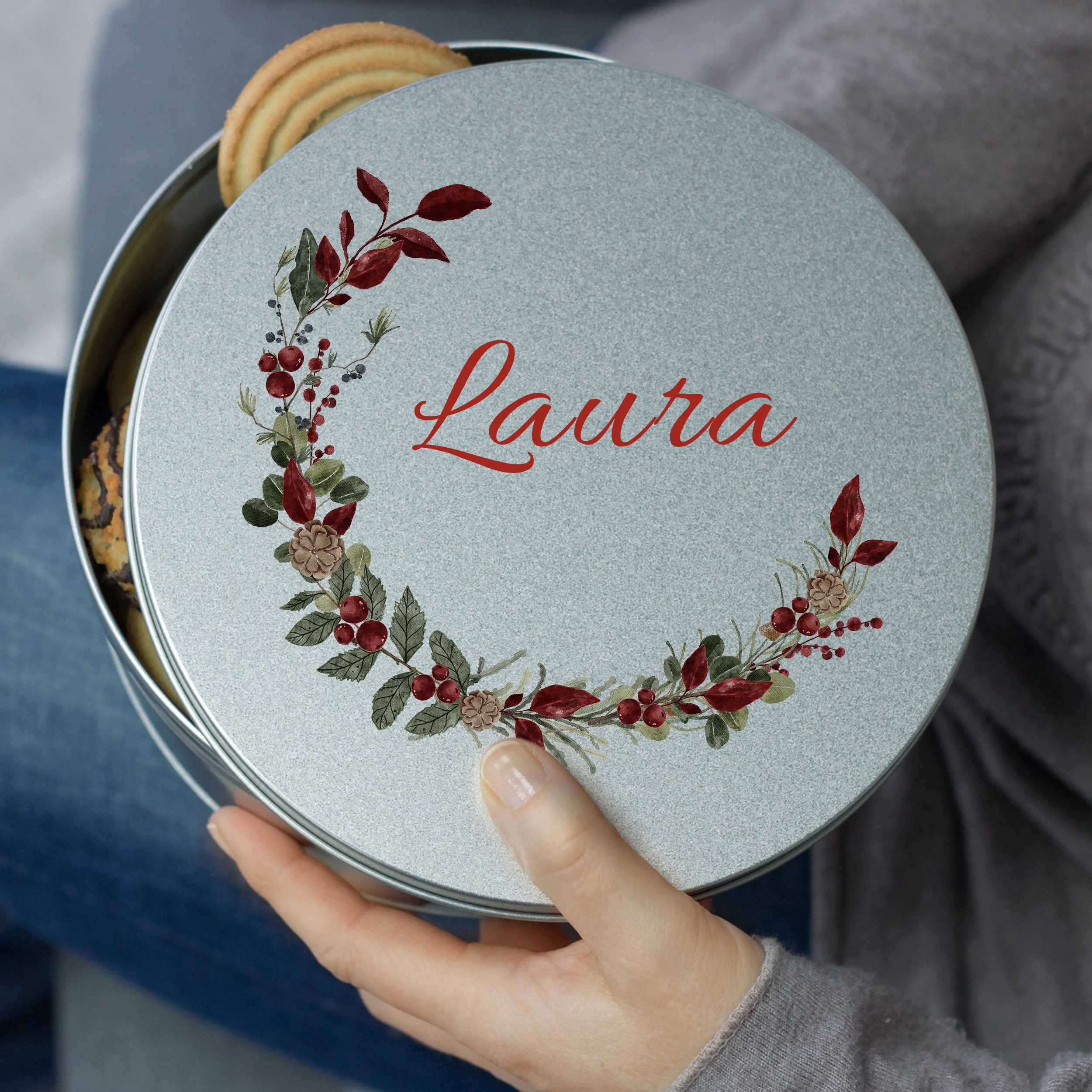 Keksdose mit floralem Kranz - Persönlicher Genuss für jeden Anlass - Image 5