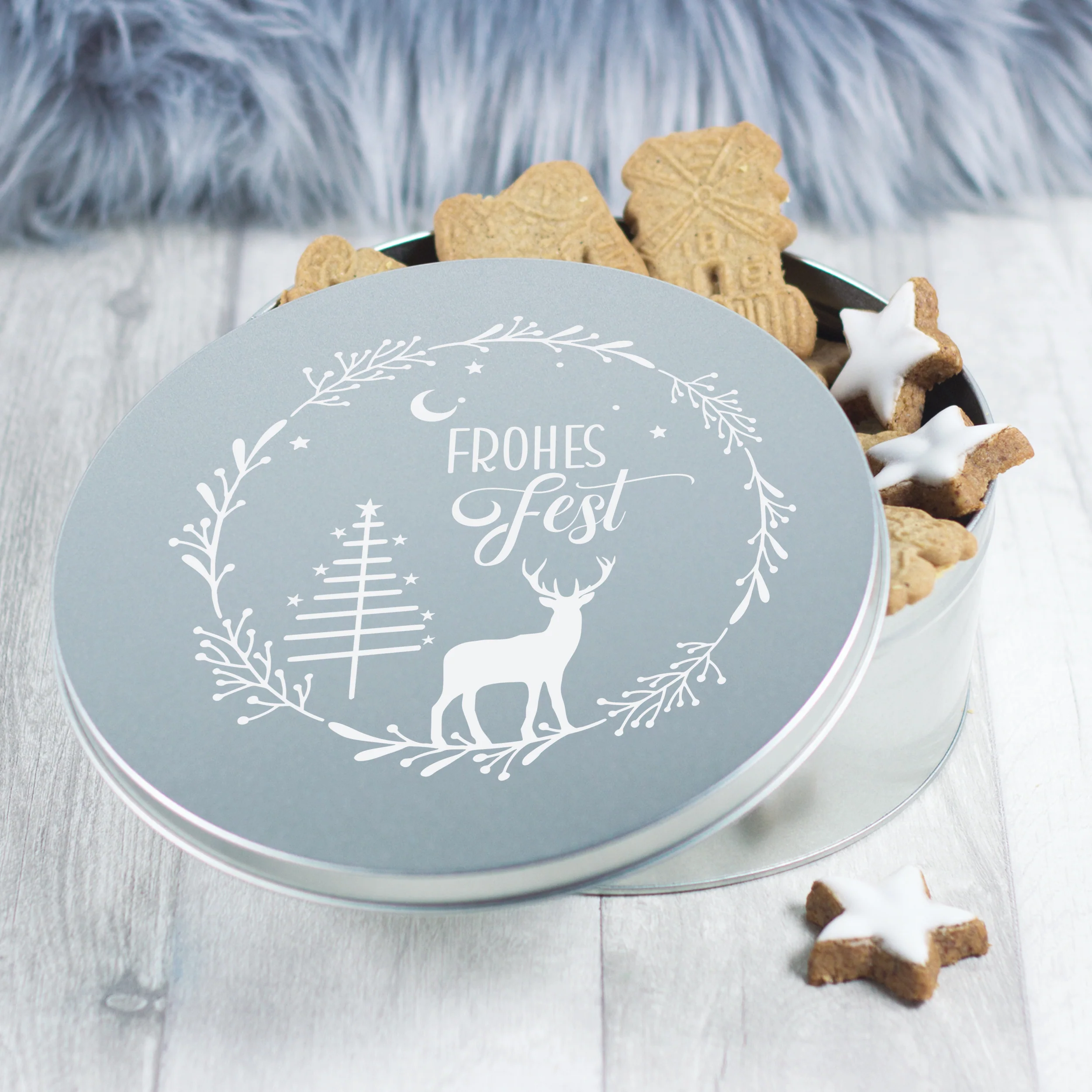 Keksdose mit Weihnachtsmotiv - Frohes Fest für besinnliche Momente - Image 2