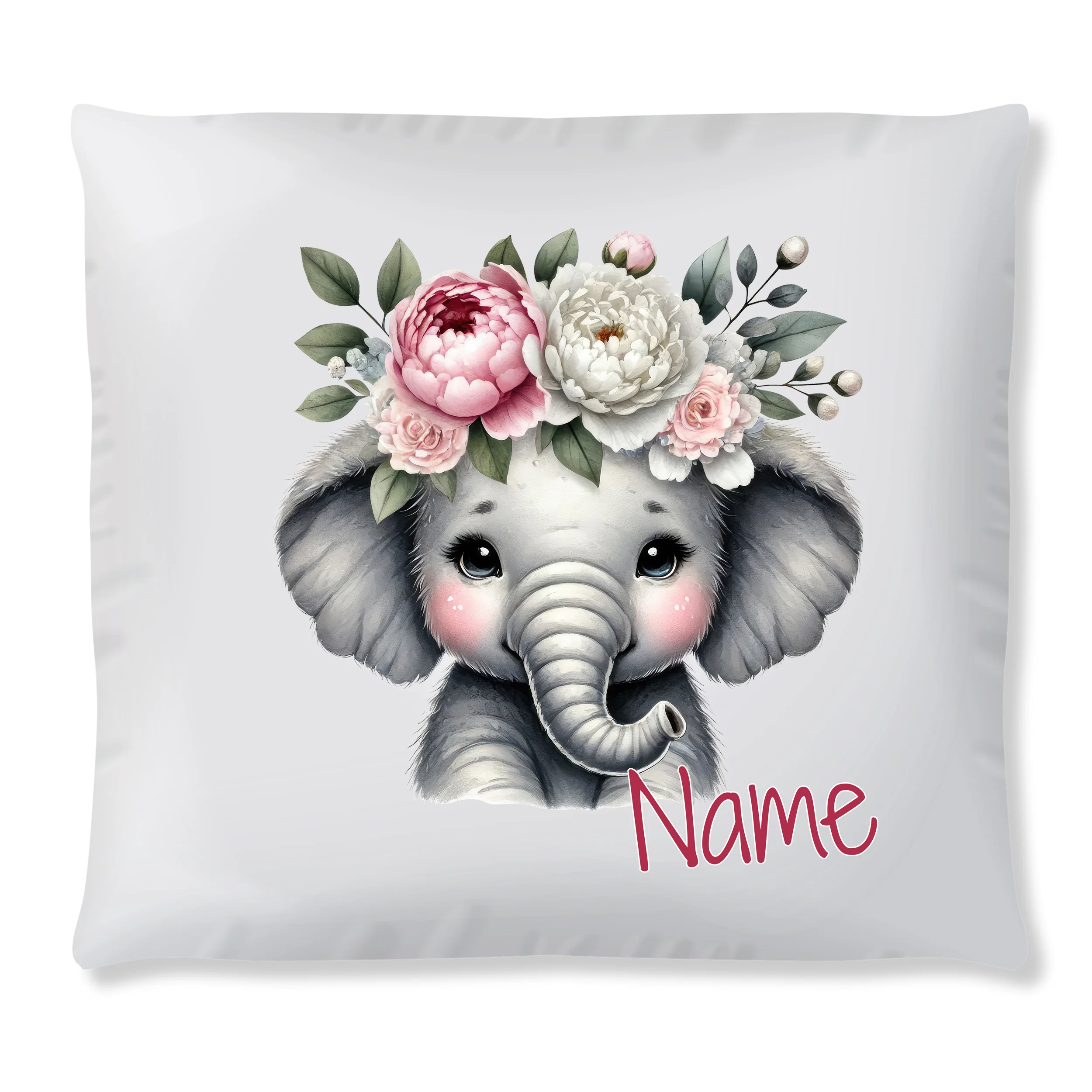 Kissen Elefant mit Blumen