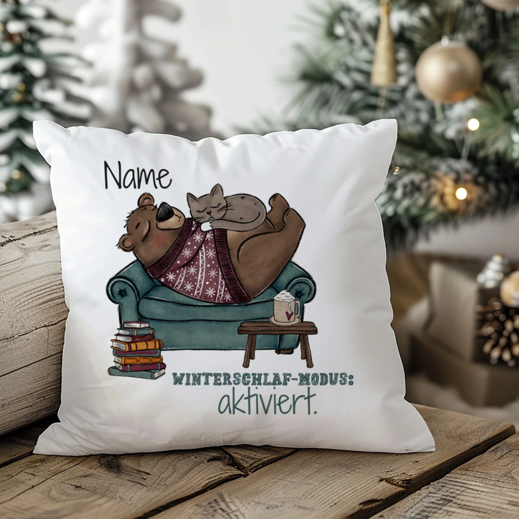 Kissenbezug Bär und Katze - Image 3