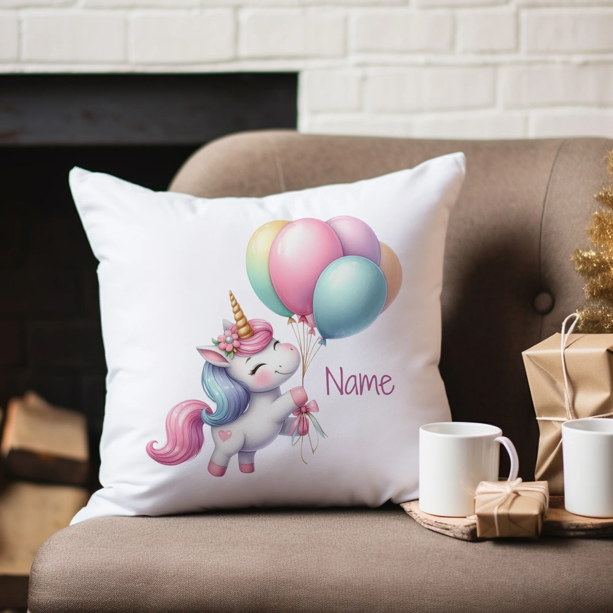 Kissenbezug Einhorn mit Ballons - Image 4