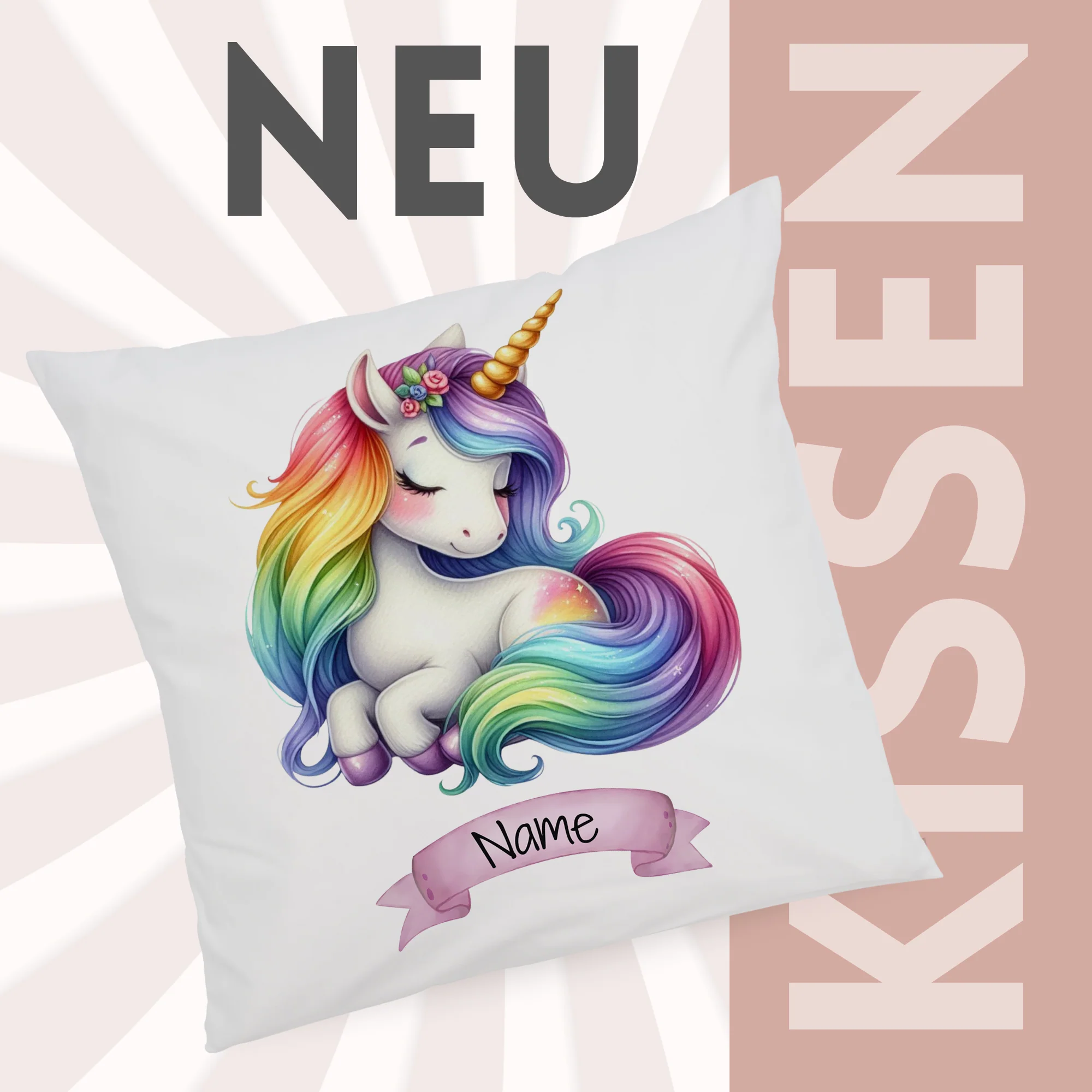 Kissenbezug Einhorn Regenbogen - Image 2