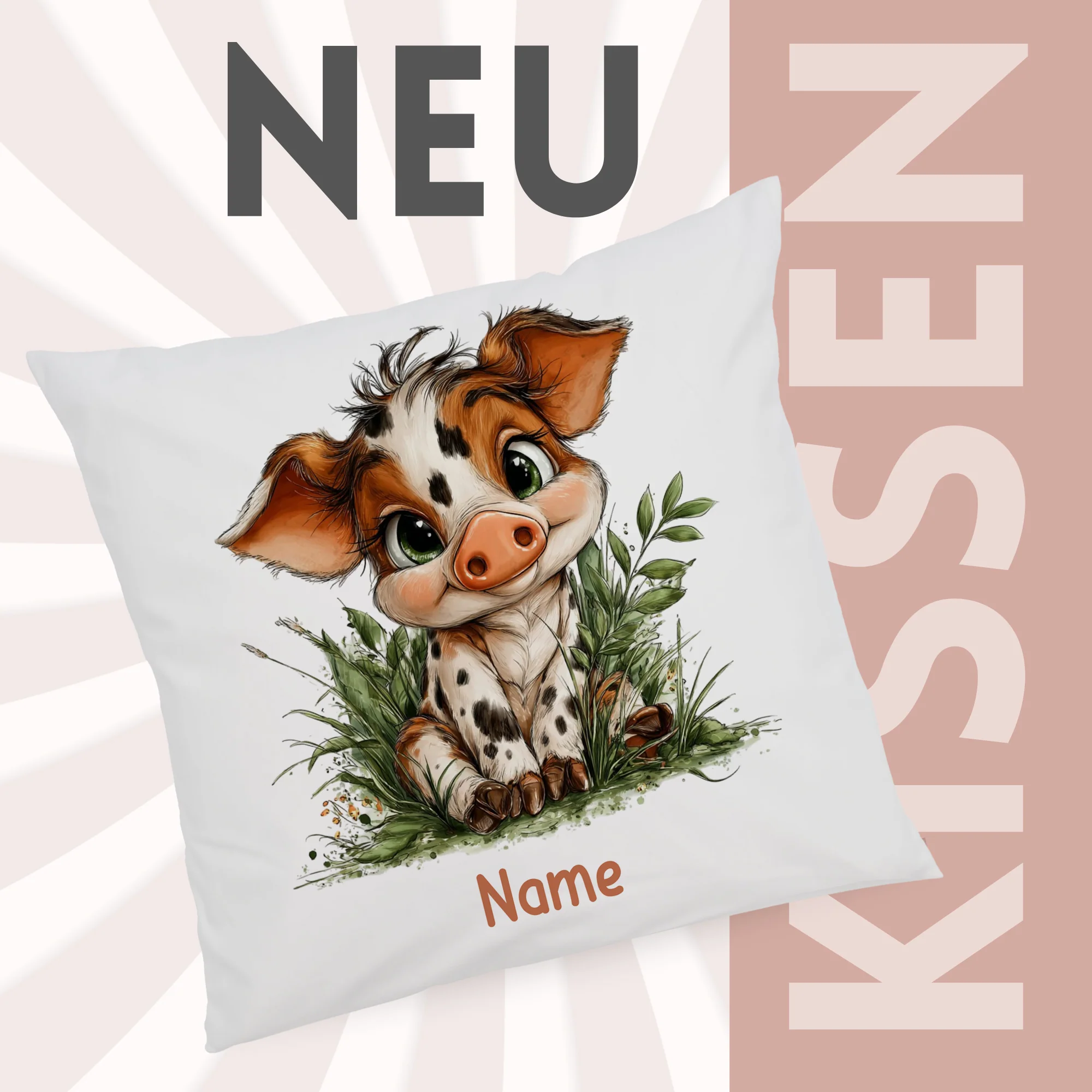 Kissenbezug Flauschig mit Schweinchen - Image 2