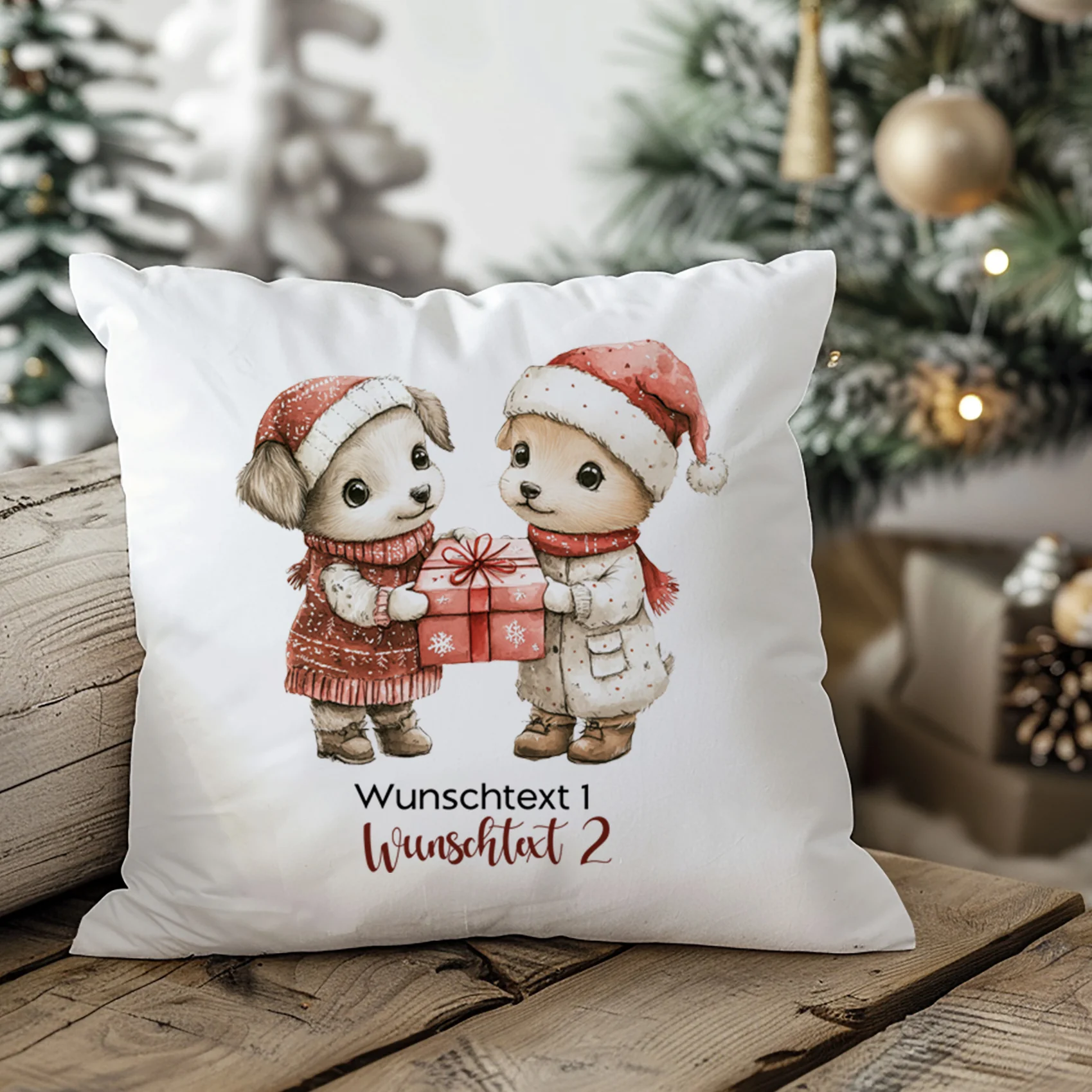 Kissenbezug Hunde Weihnachten - Freude teilen in der Weihnachtszeit - Image 3