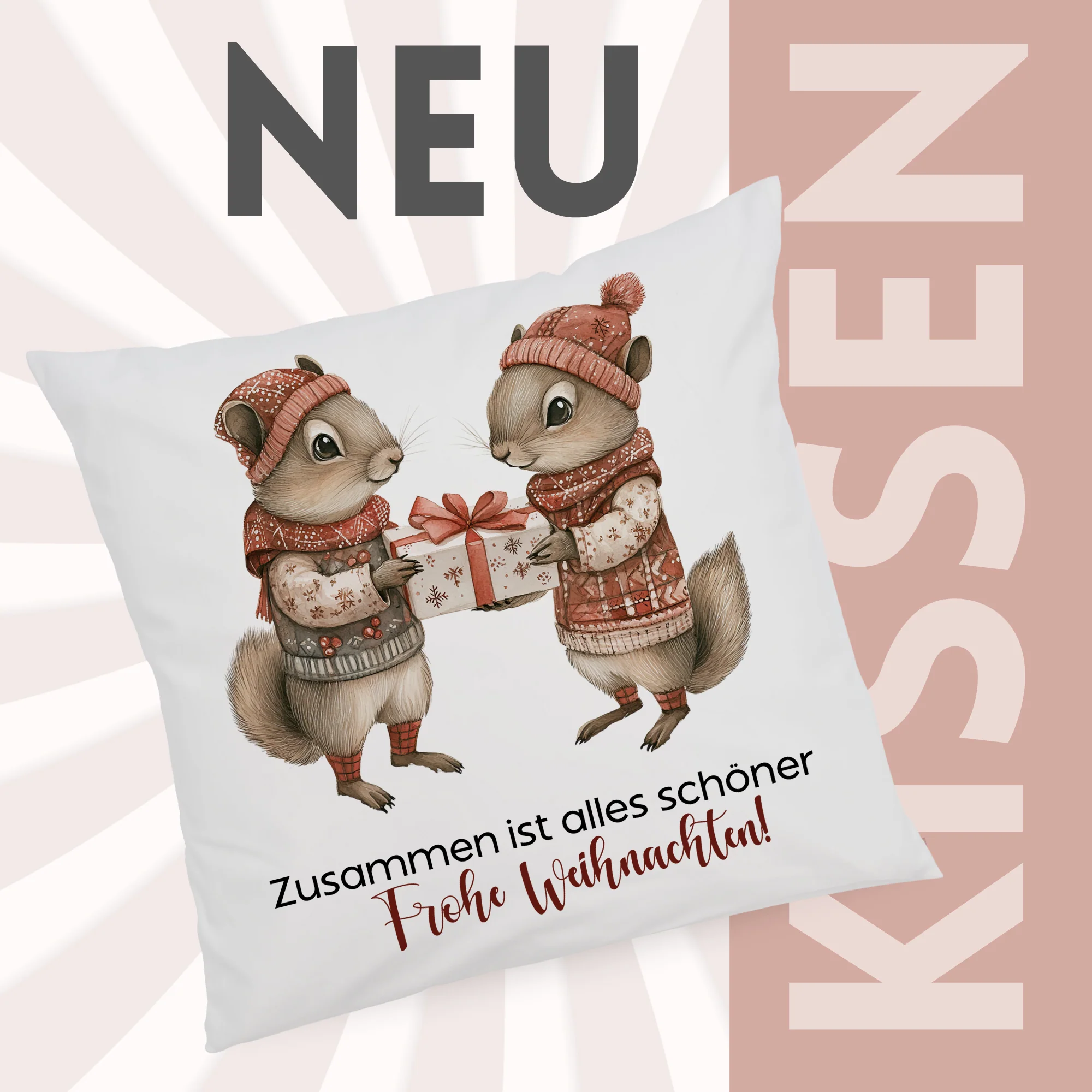 Kissenbezug mit Eichhörnchen - Gemeinsam Freude teilen - Image 2