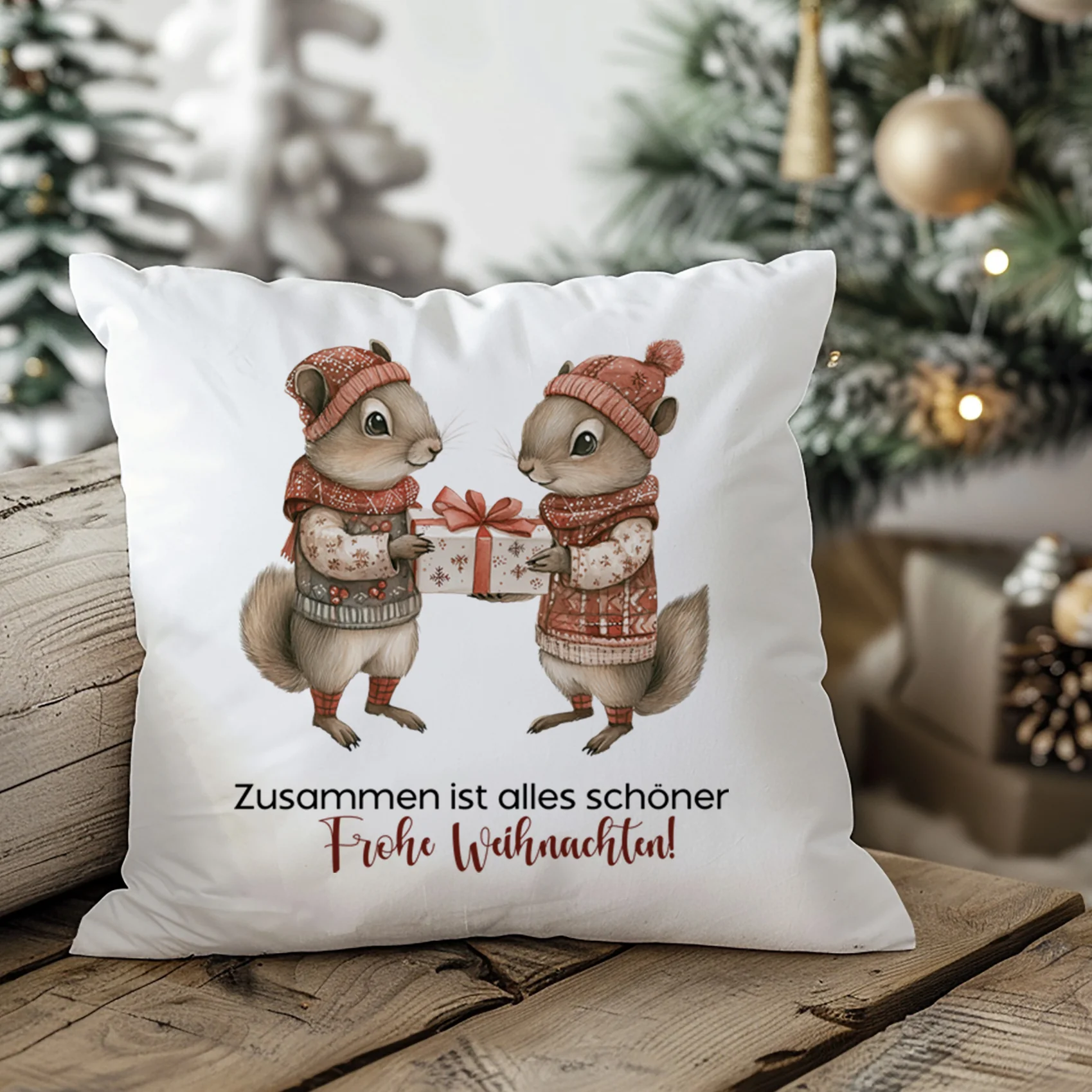 Kissenbezug mit Eichhörnchen - Gemeinsam Freude teilen - Image 3
