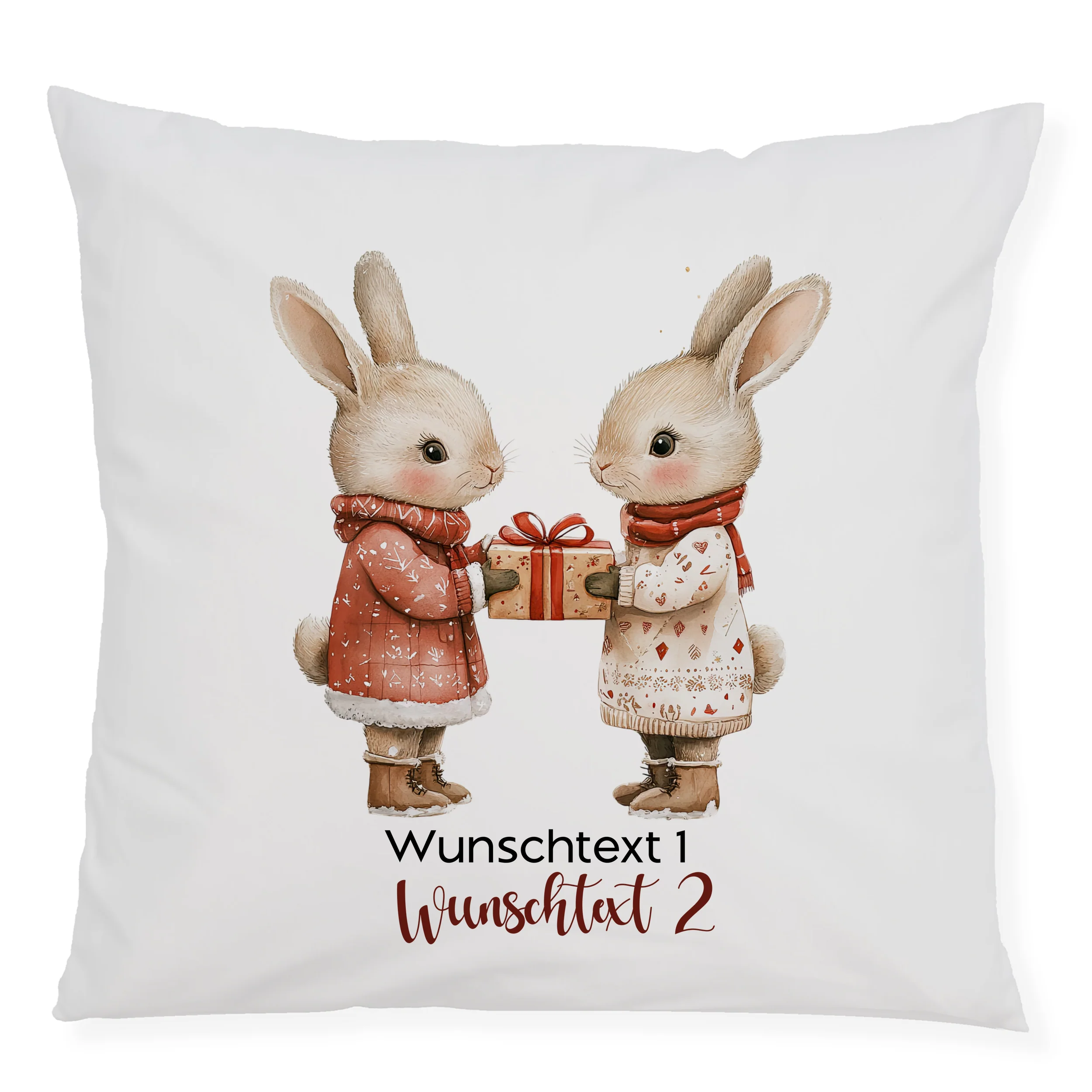 Kissenbezug mit niedlichen Hasen - Für herzliche Momente