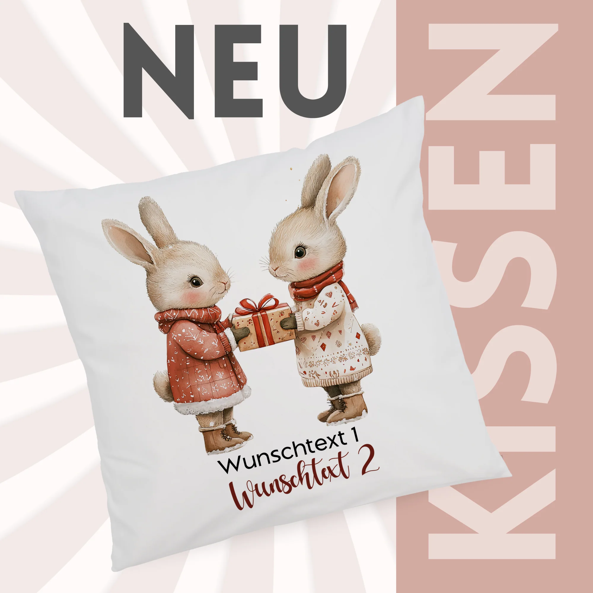 Kissenbezug mit niedlichen Hasen - Für herzliche Momente - Image 2