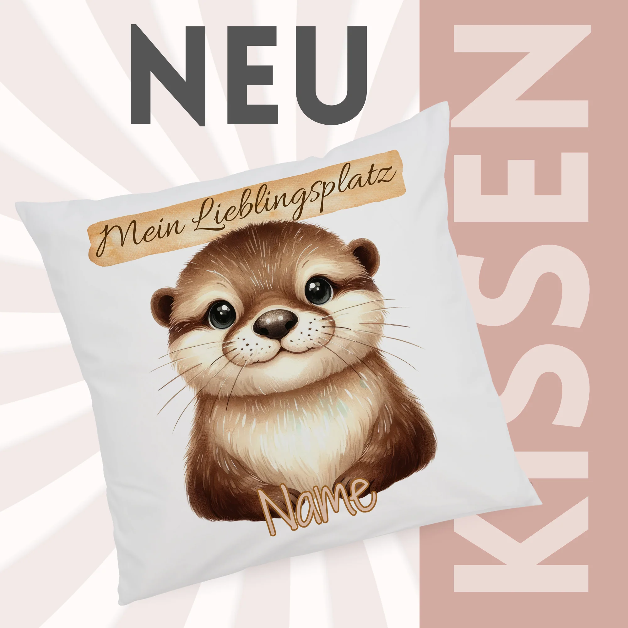 Kissenbezug mit Otter Lieblingsplatz - Image 2