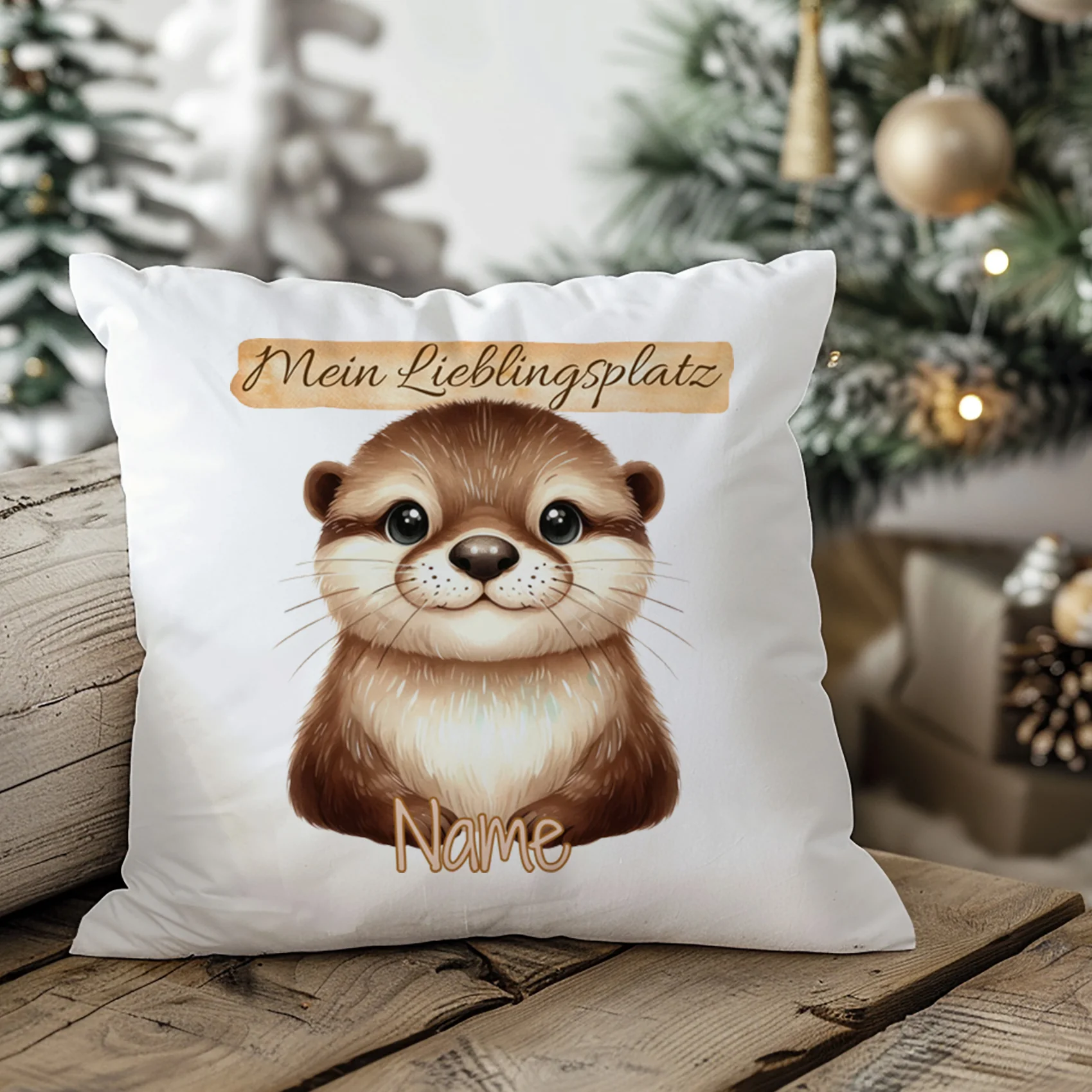 Kissenbezug mit Otter Lieblingsplatz - Image 3
