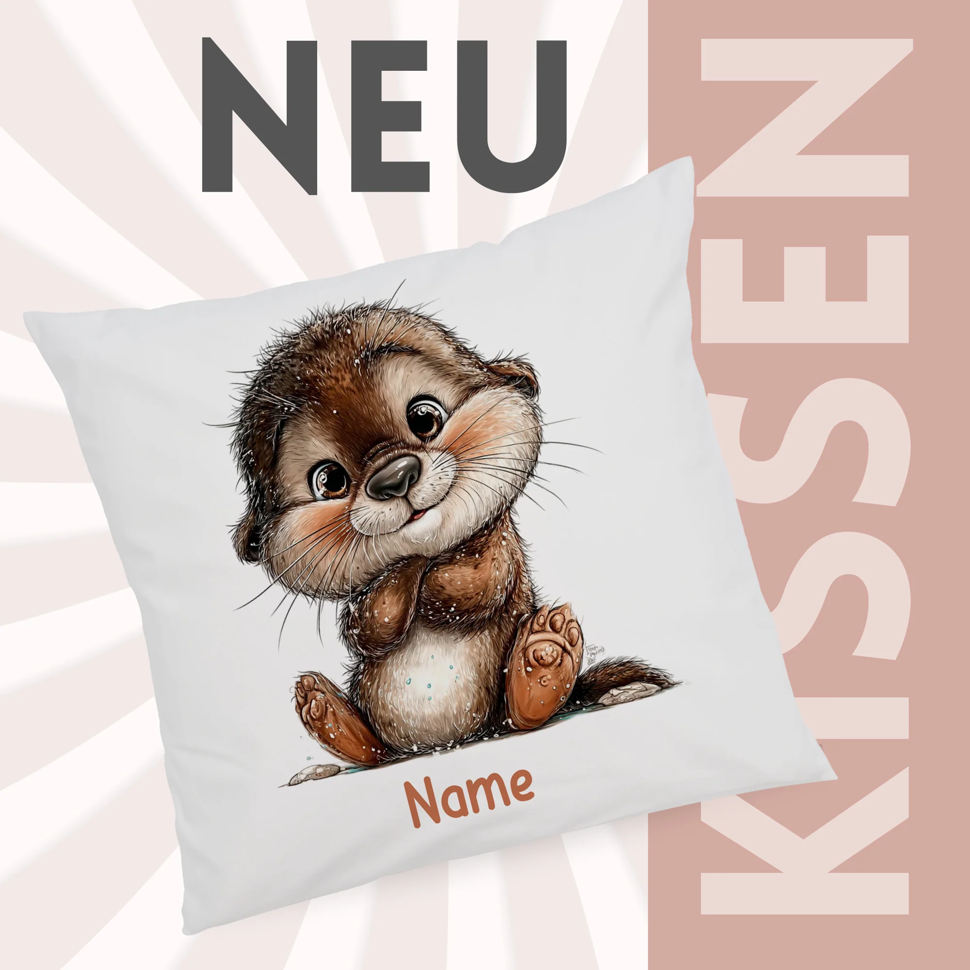 Kissenbezug mit Otter-Motiv - Image 2