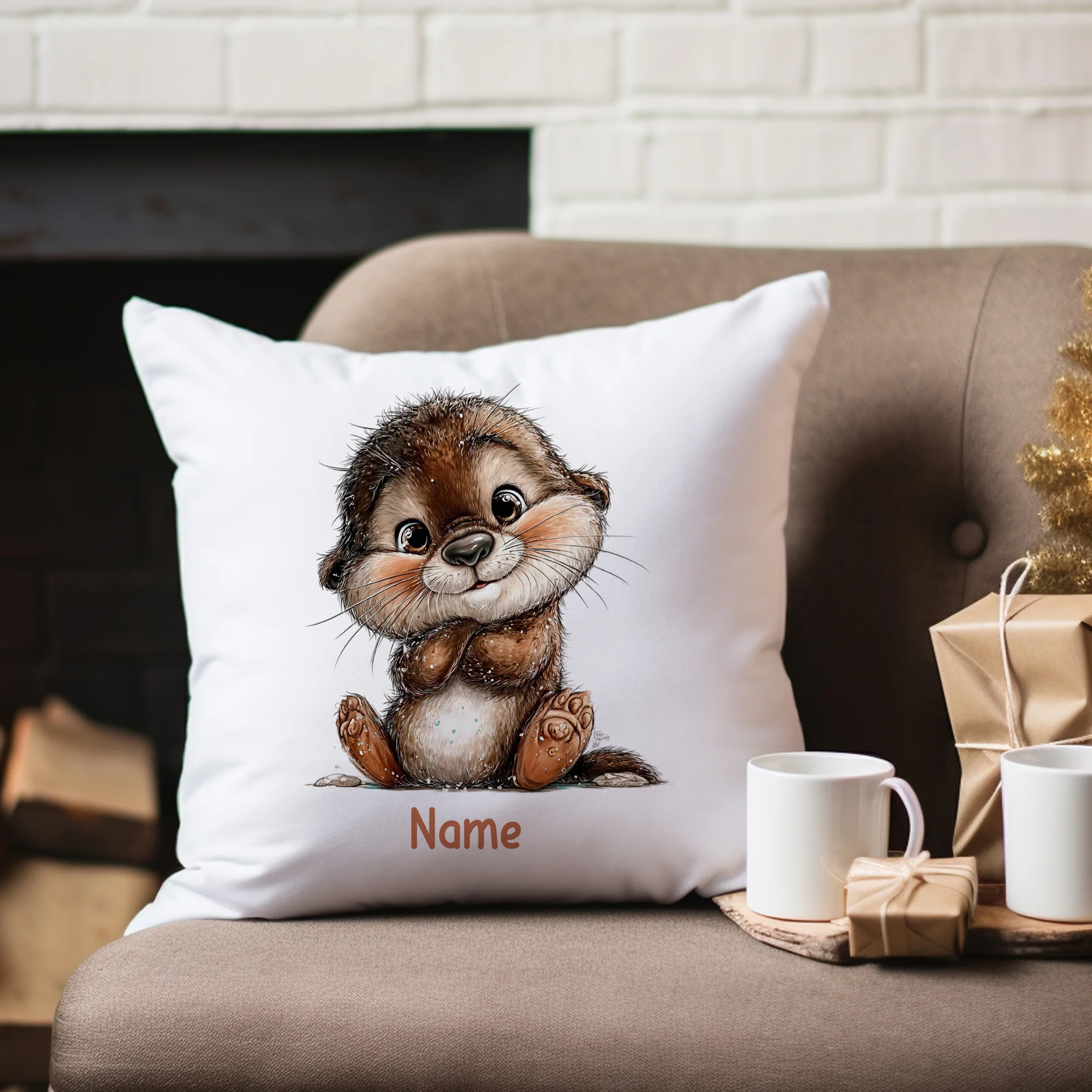 Kissenbezug mit Otter-Motiv - Image 4