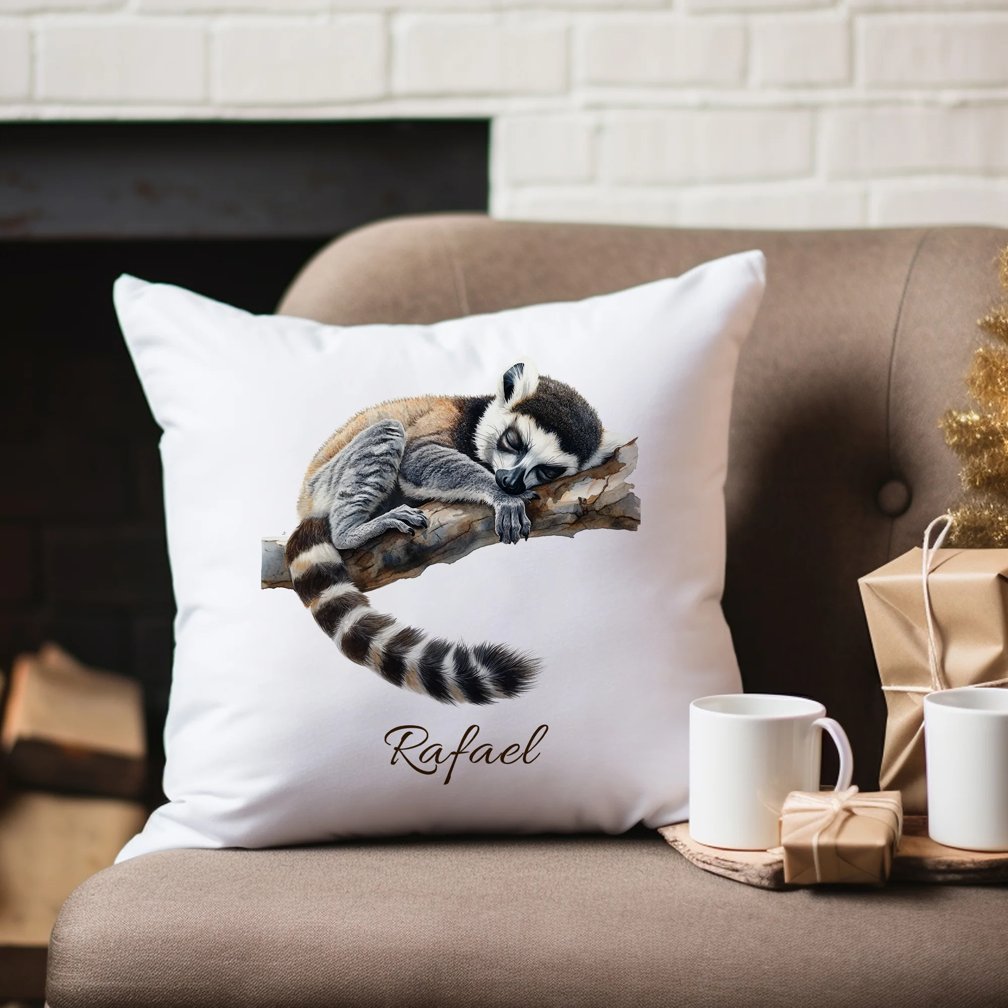 Kissenbezug mit Schlafendem Lemur - Image 4