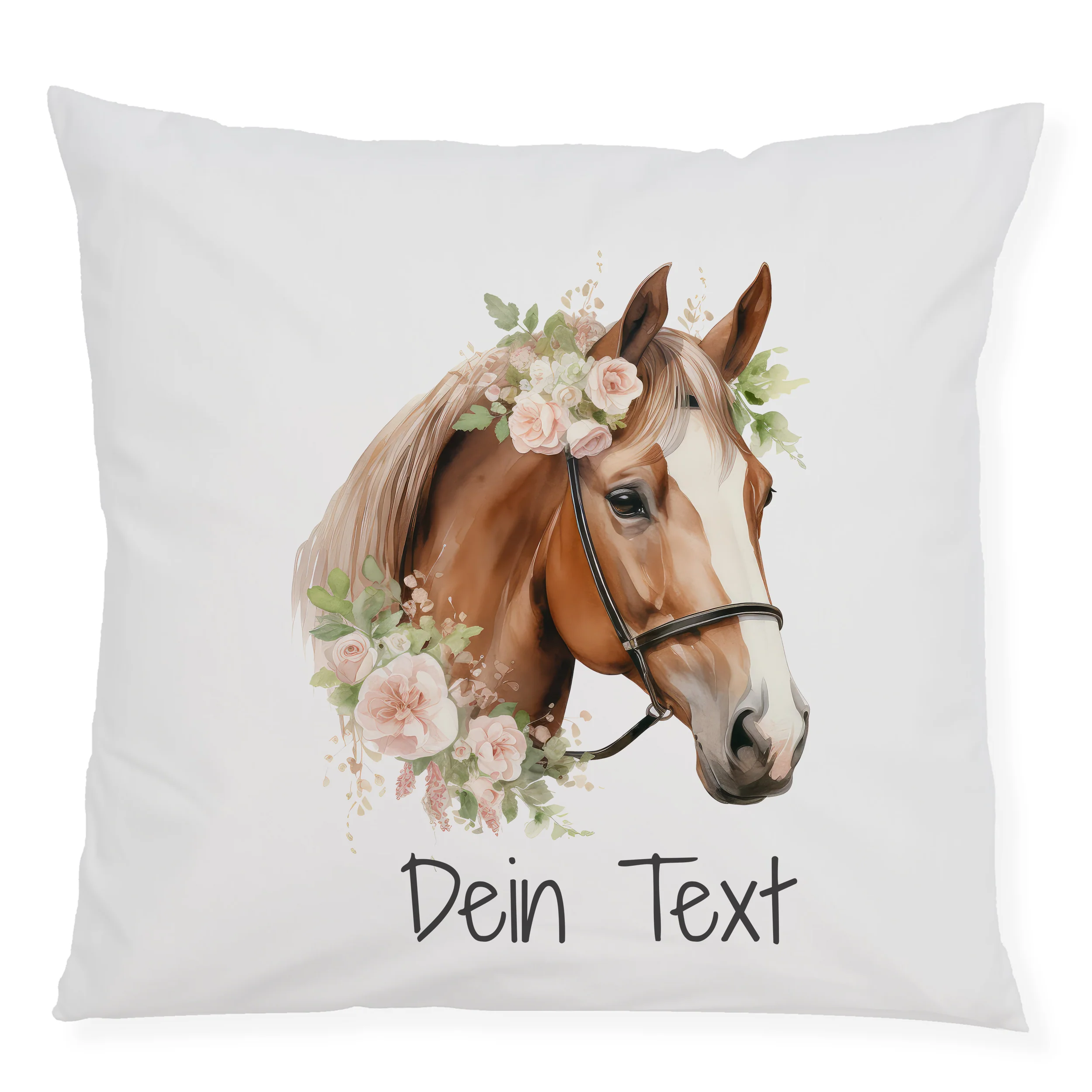 Kissenbezug Pferd mit Blumen