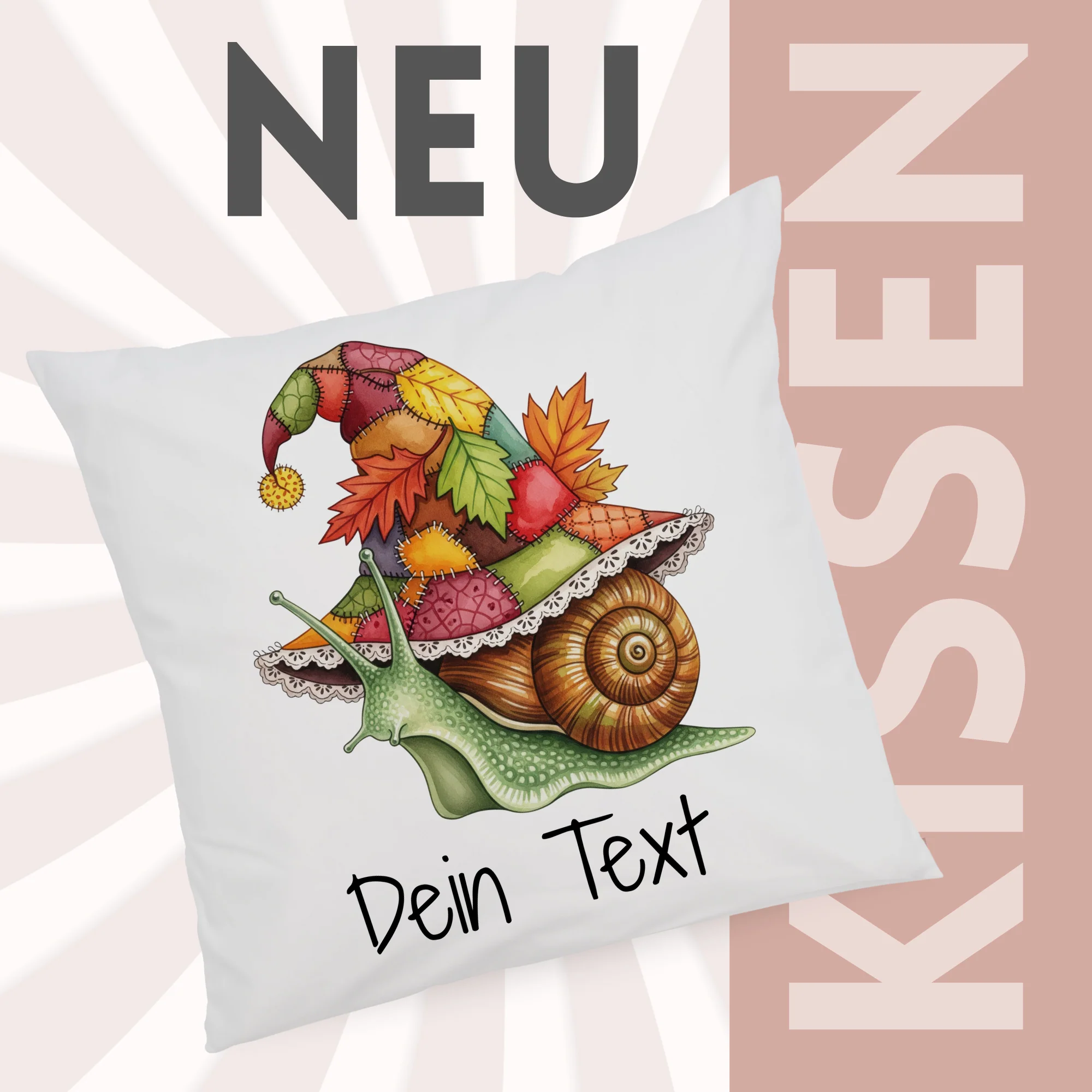 Kissenbezug Schnecke mit Hut - Image 2