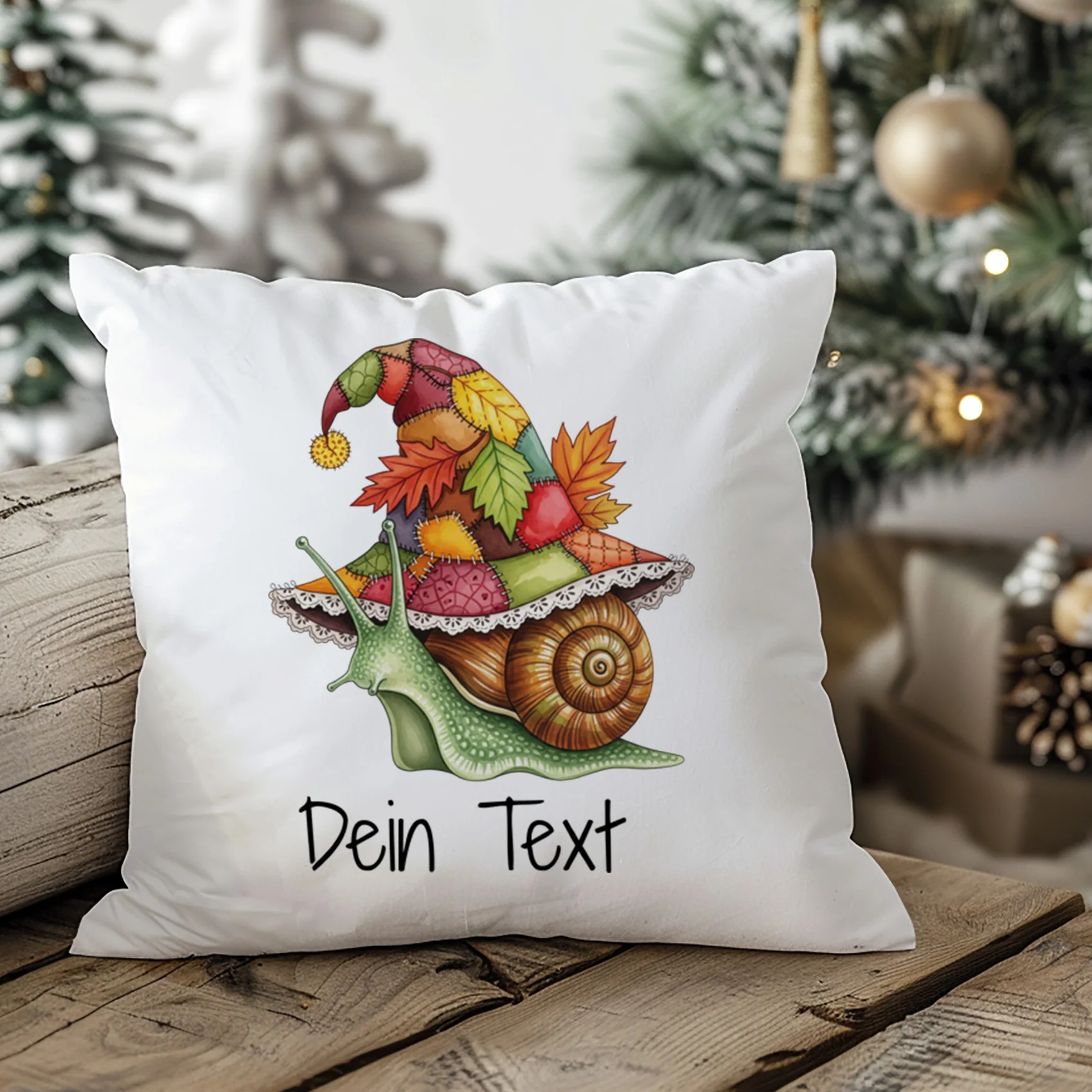 Kissenbezug Schnecke mit Hut - Image 3