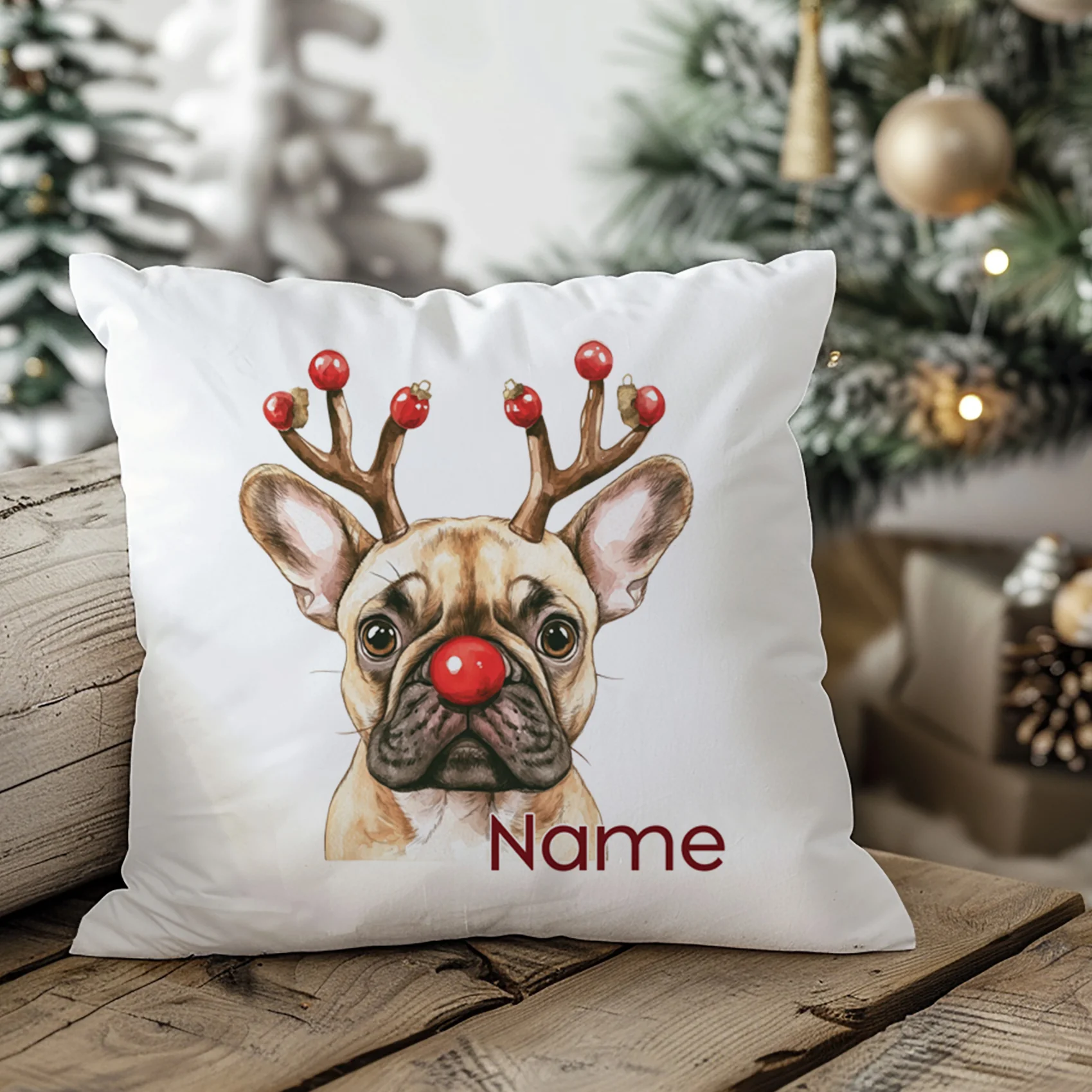 Kissenbezug Weihnachten französische Bulldogge - Image 3