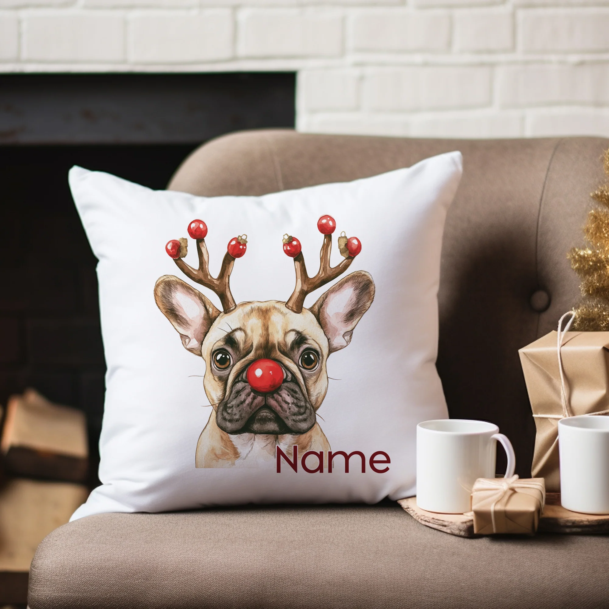 Kissenbezug Weihnachten französische Bulldogge - Image 4