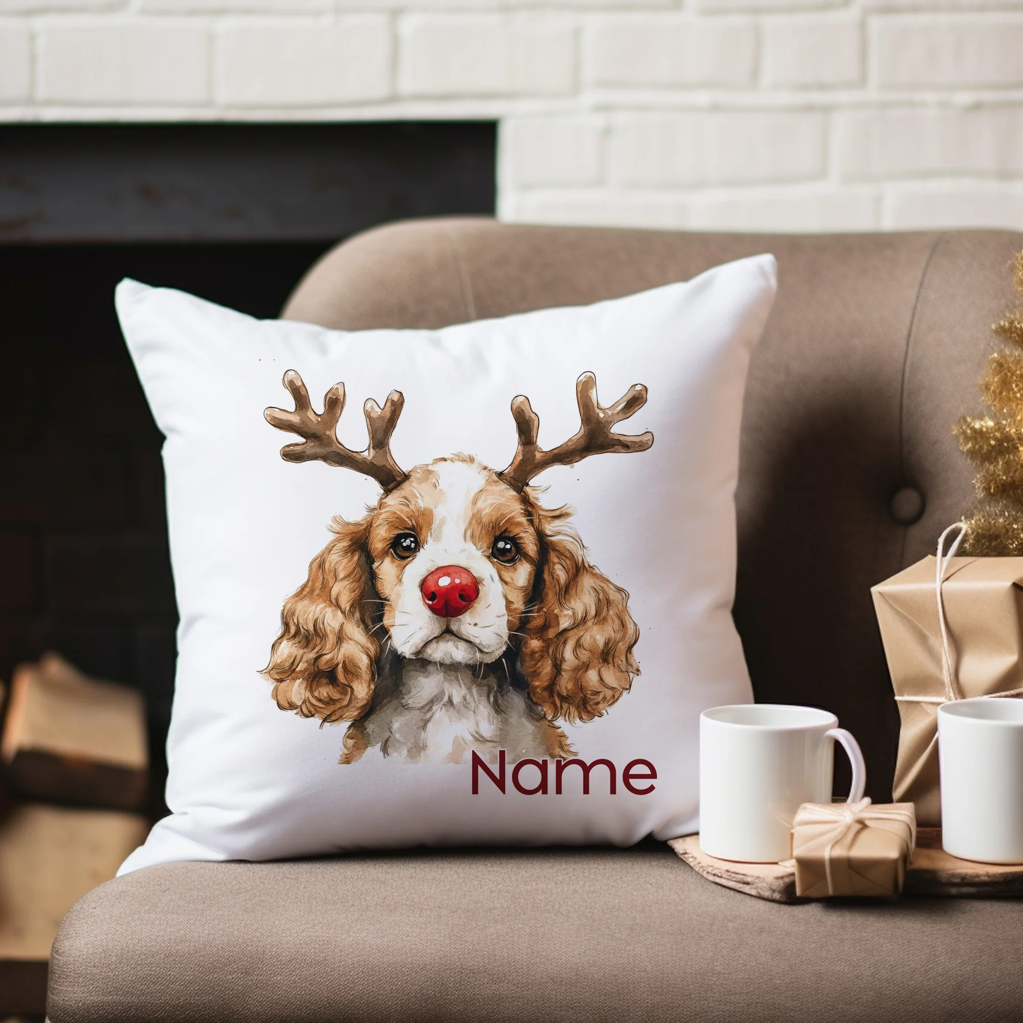 Kissenbezug Weihnachten Hund Cocker Spaniel - Image 4