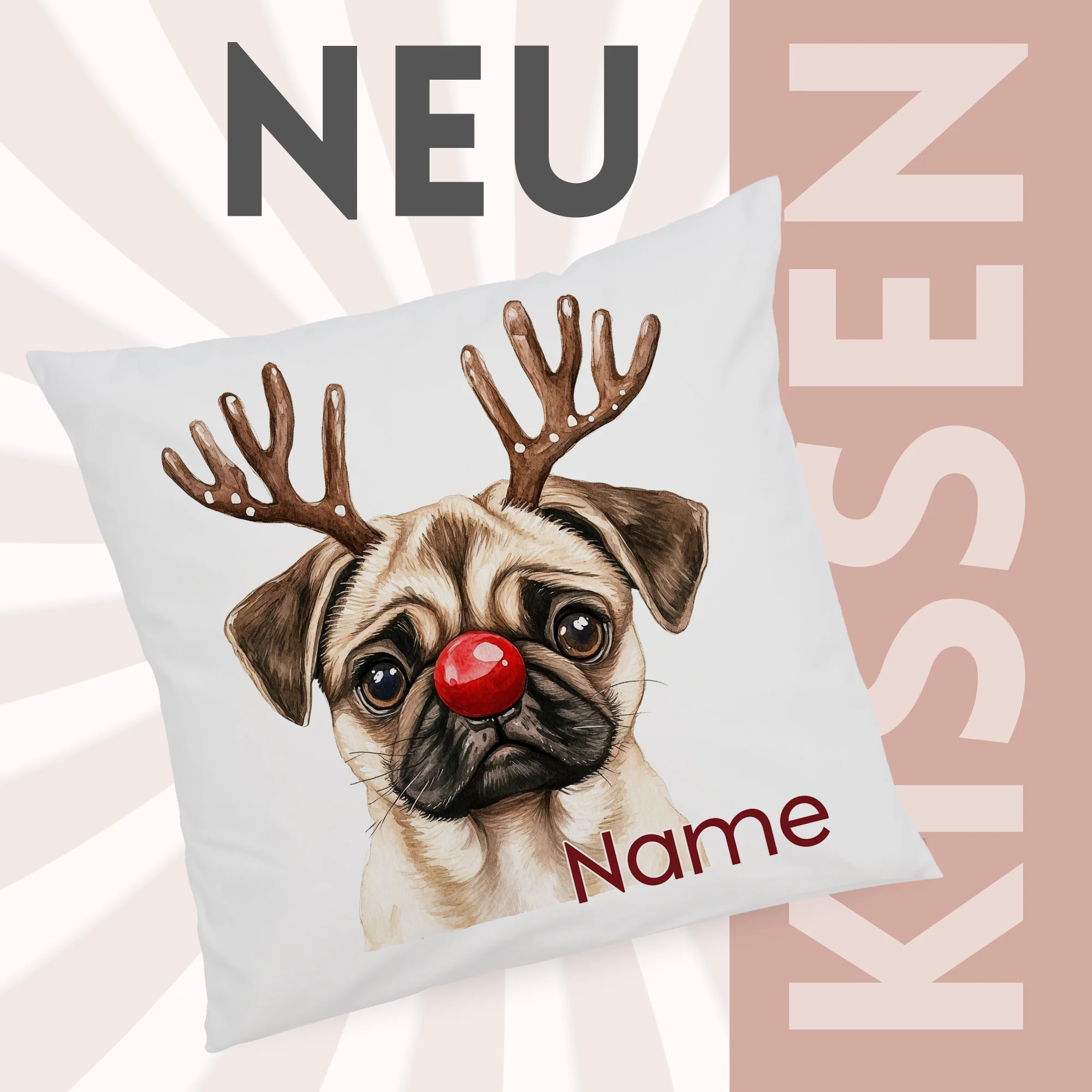 Kissenbezug Weihnachten Mops - Image 2