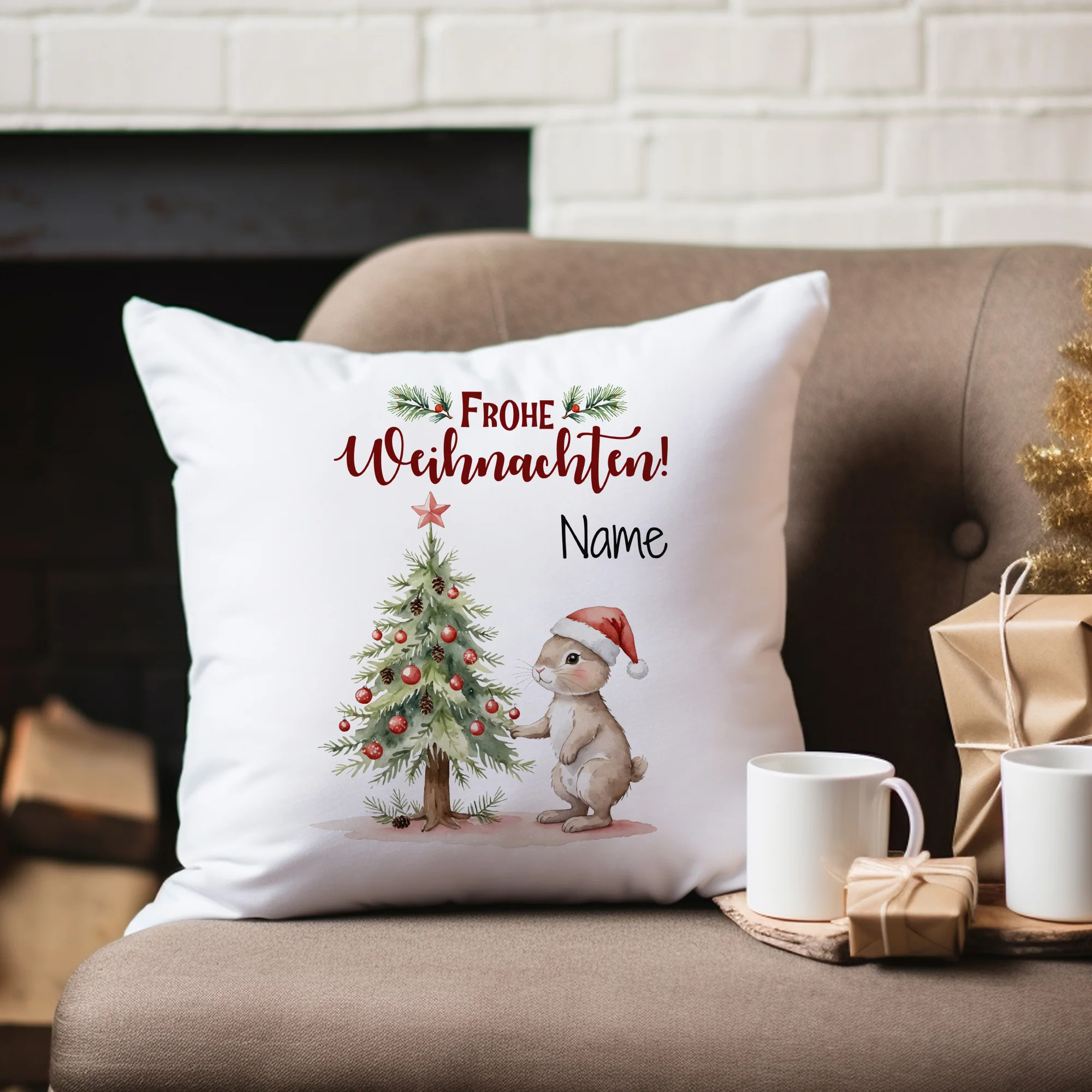 Kissenbezug Weihnachtsmotiv - Frohe Weihnachten für dein Zuhause - Image 4
