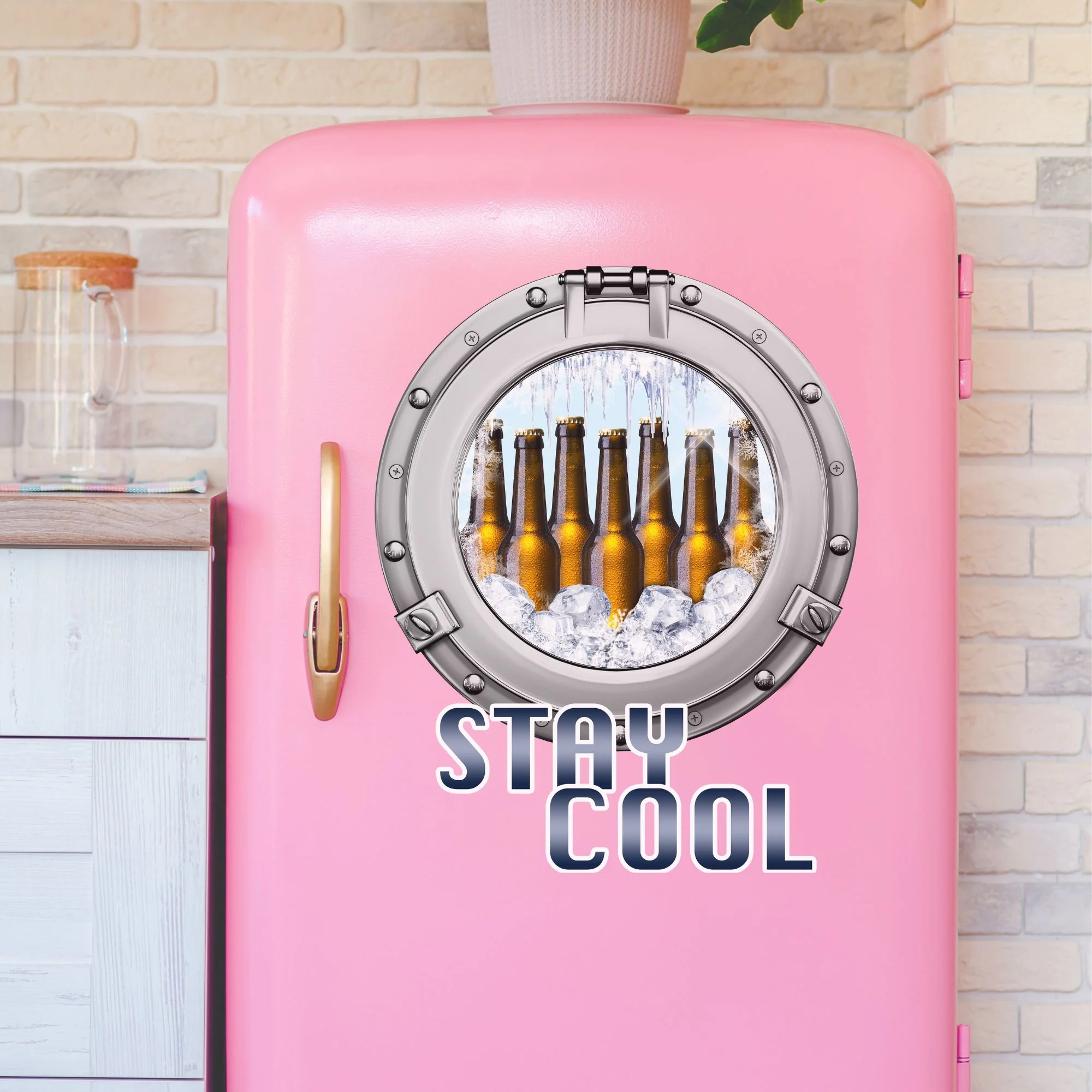 Kühlschrankaufkleber – 3D Bullauge „Stay Cool“ - Image 3