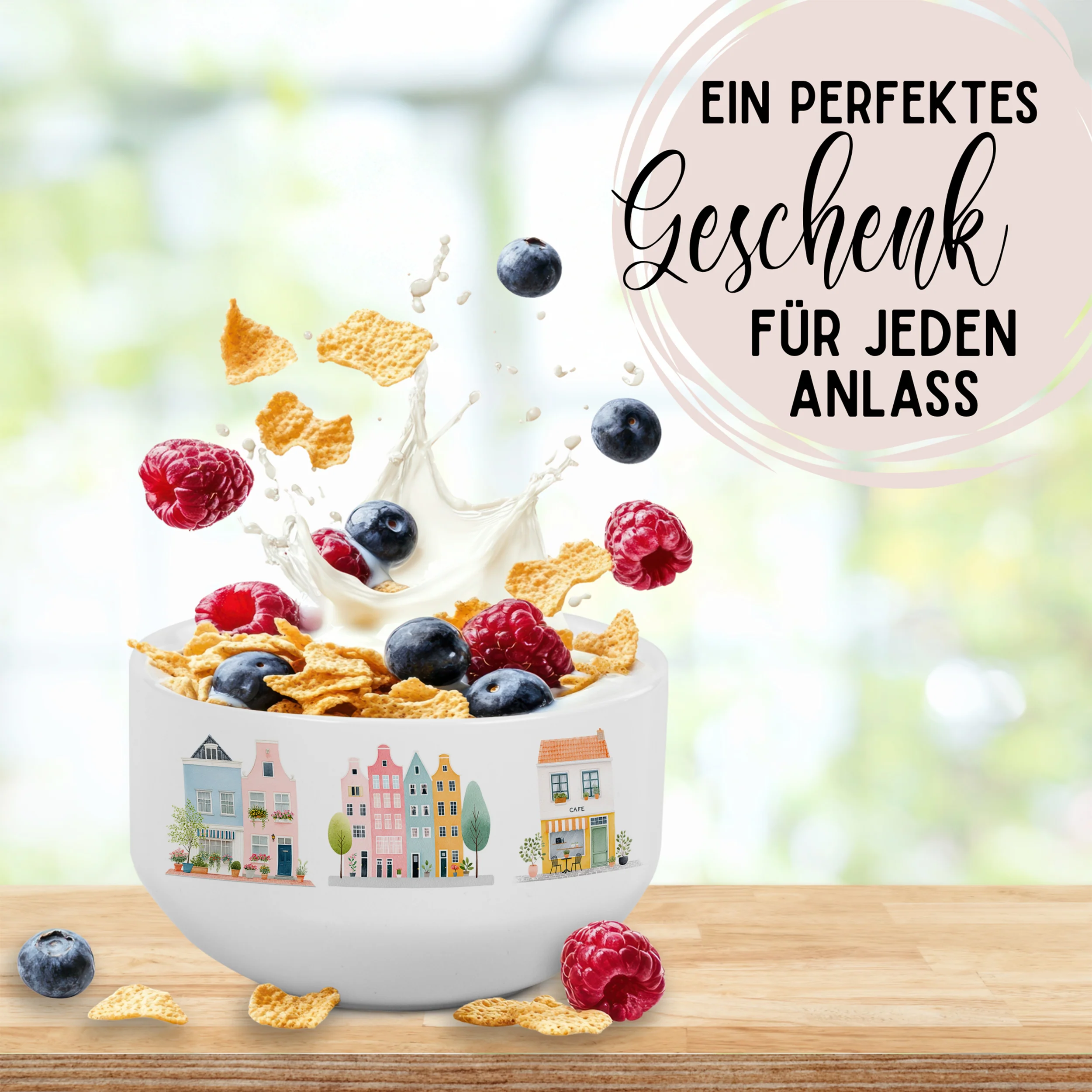 Müslischale mit Häuser-Motiv - Image 4