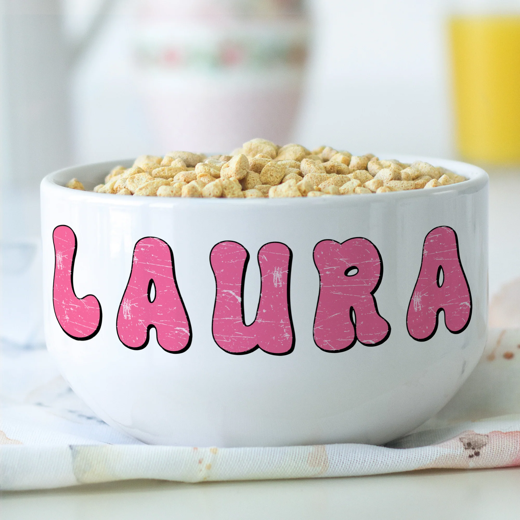 Müslischale mit Namen in Rosa Schrift - Image 3