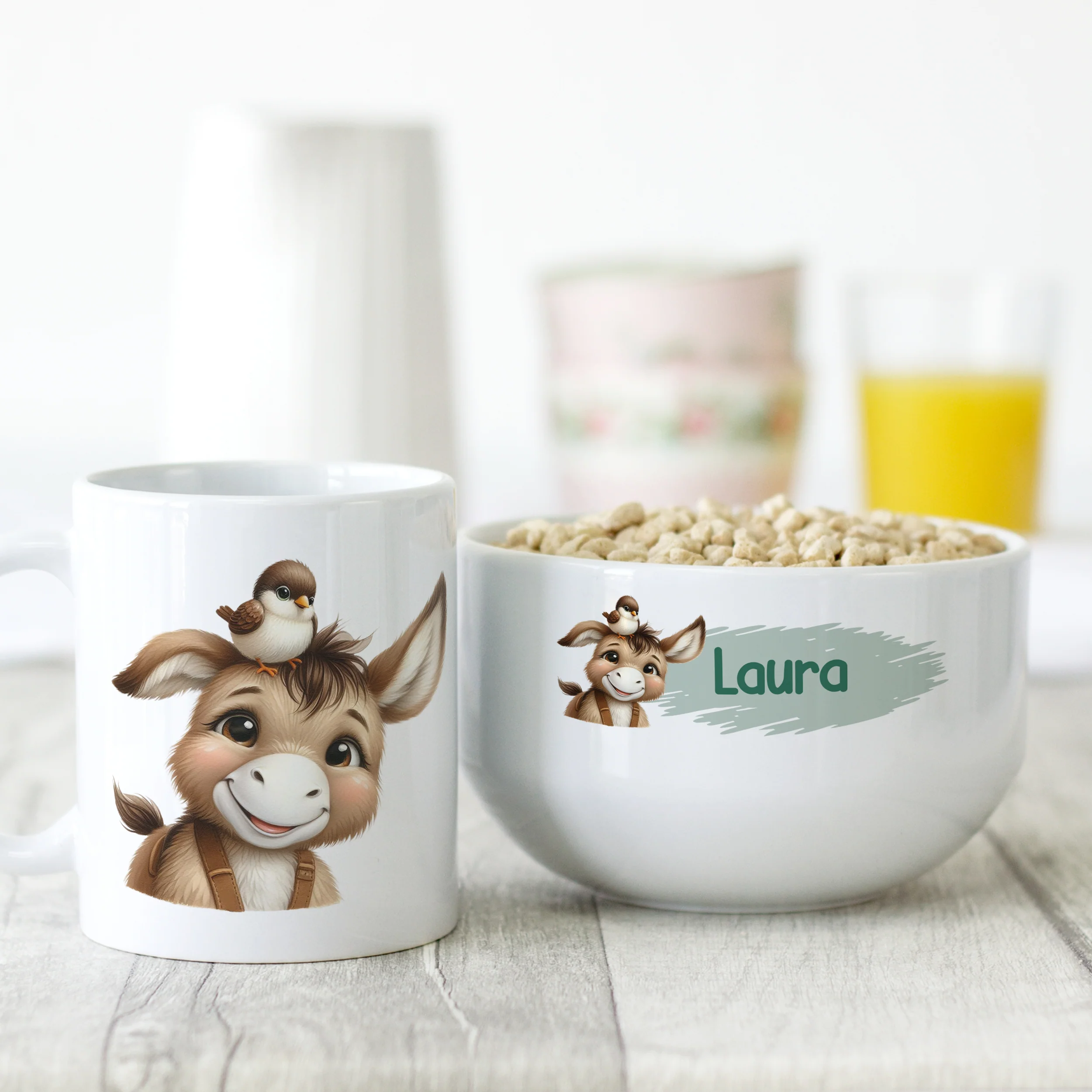 Müslischale & Tasse Set mit Eselmotiv - Image 2
