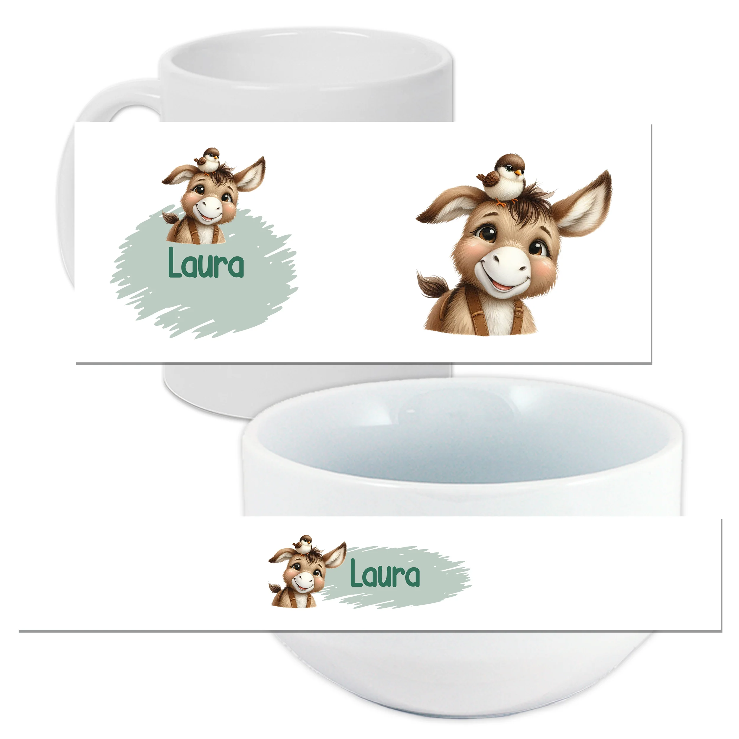 Müslischale & Tasse Set mit Eselmotiv - Image 3