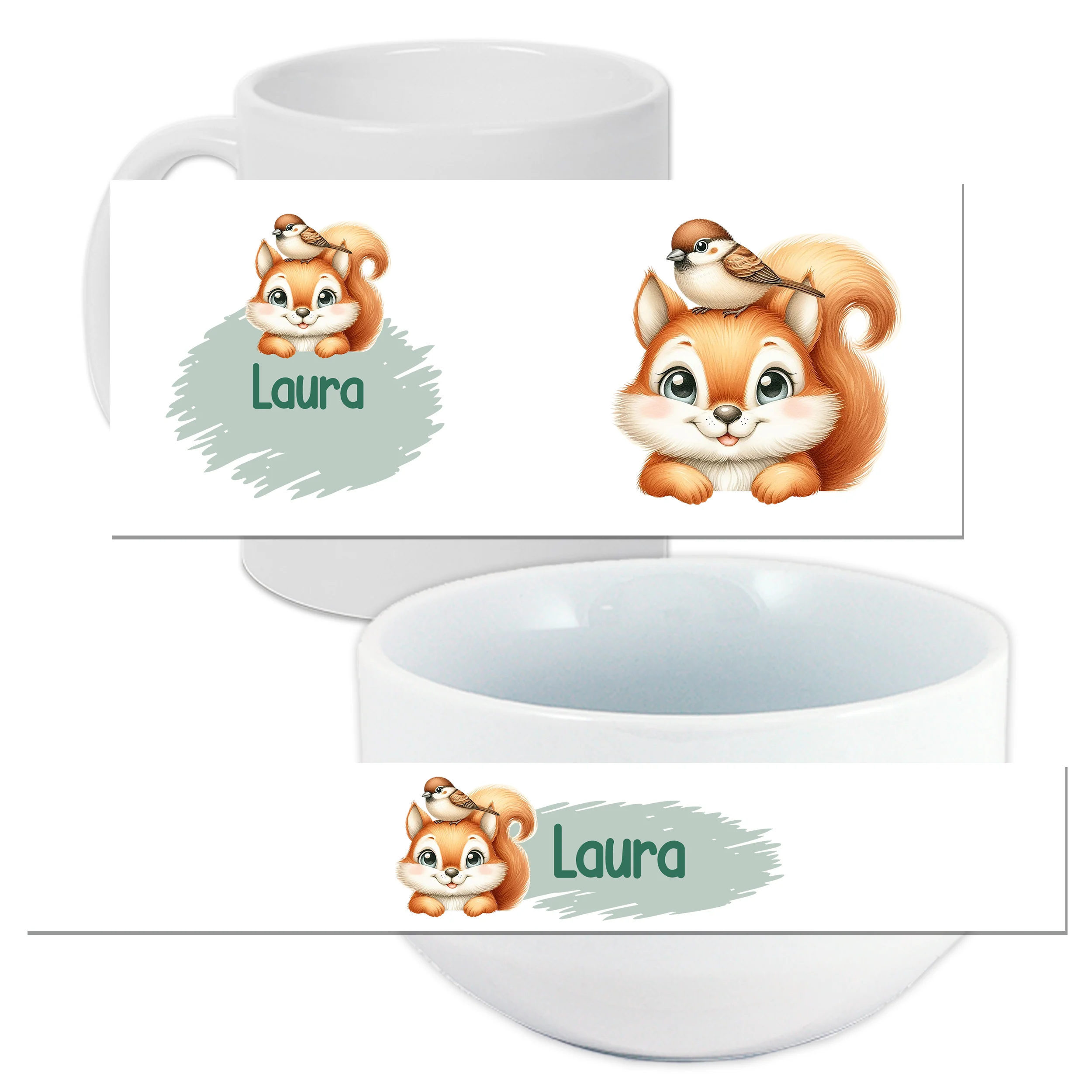 Müslischale & Tasse Set mit niedlichem Eichhörnchen - Image 3