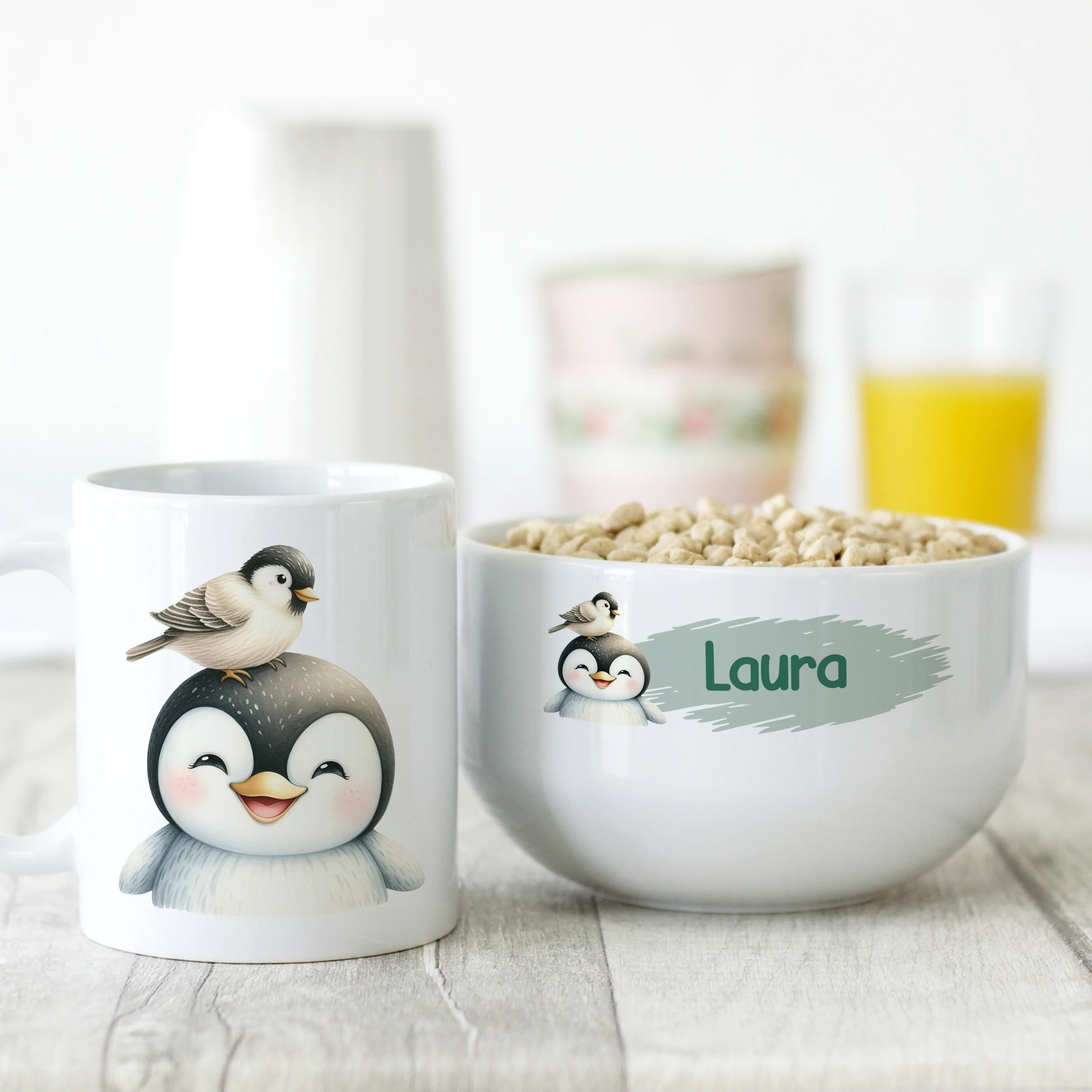 Müslischale & Tasse Set mit Pinguinen - Image 2